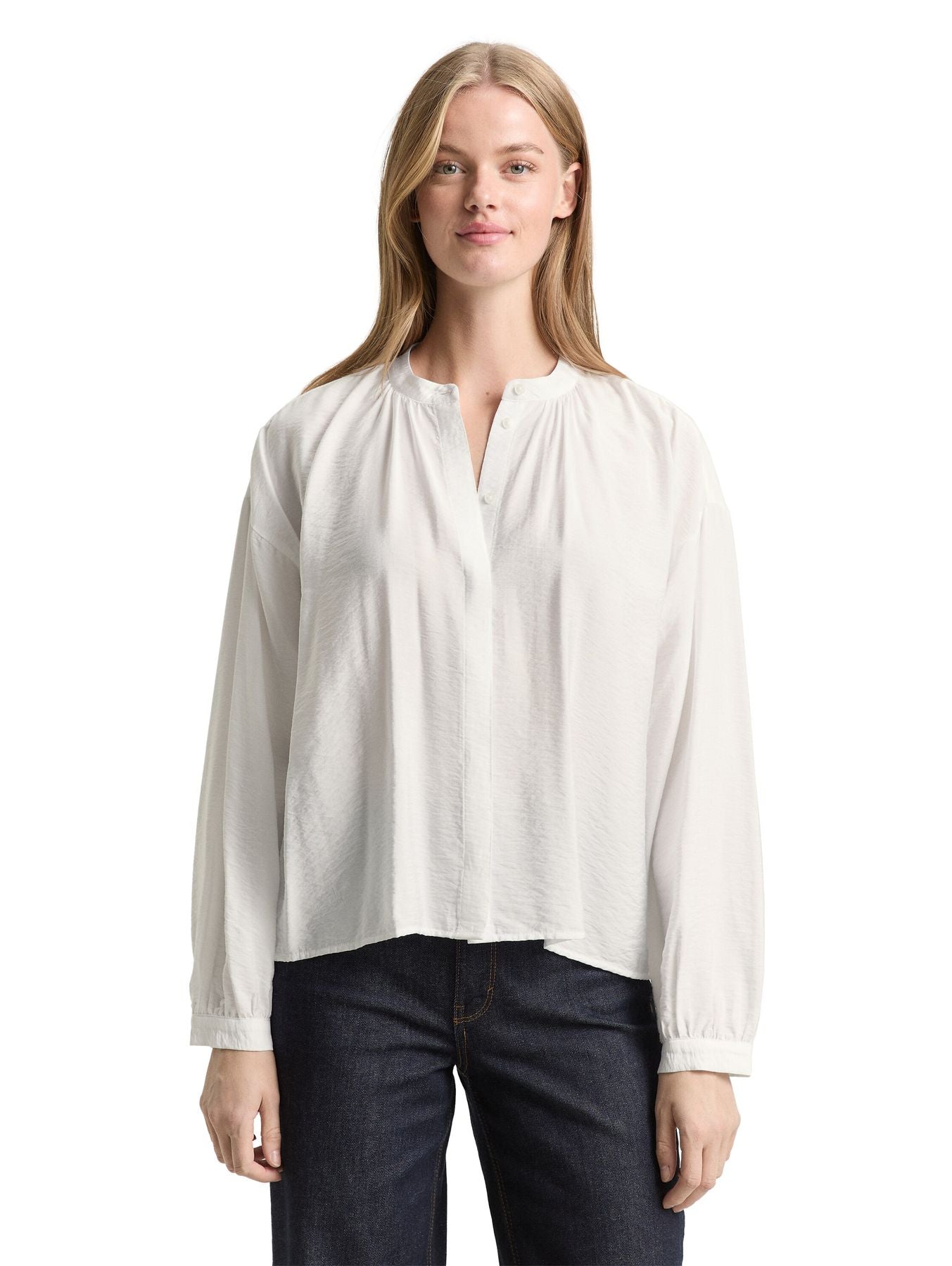 Loose Fit Bluse mit Ballonärmeln