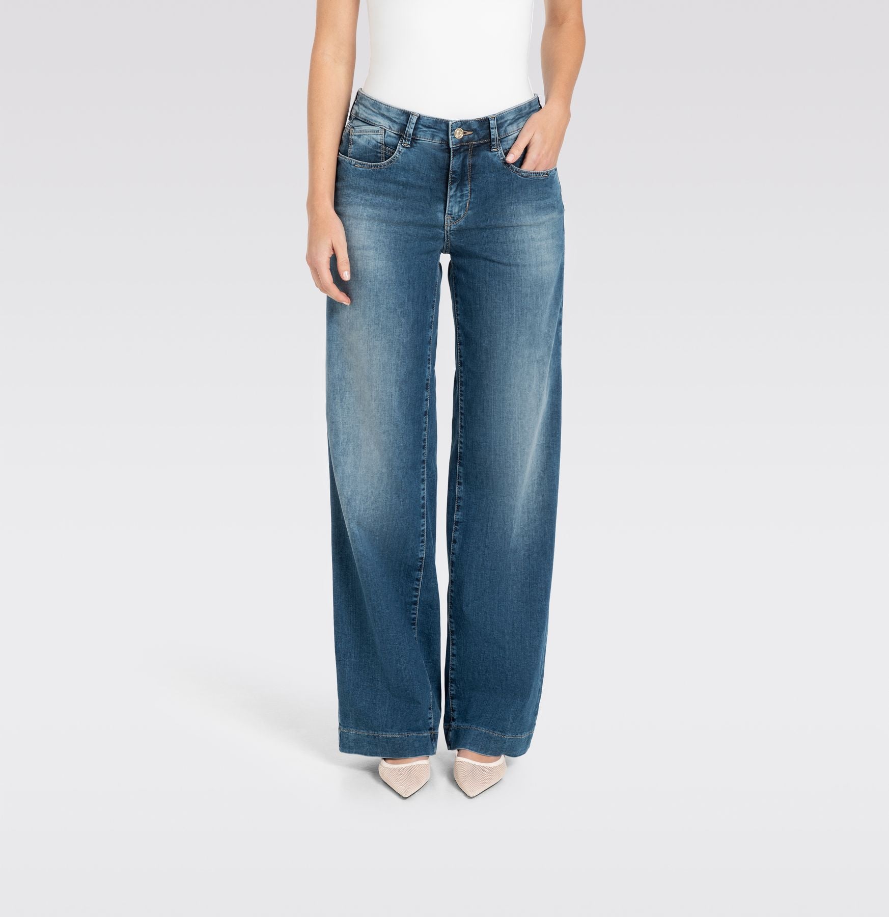 MAC JEANS - RICH PALAZZO, Light weight denim