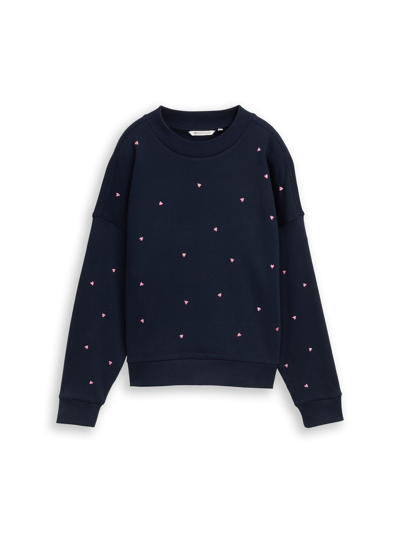 Loose Fit Sweatshirt mit Herz-Stickerei