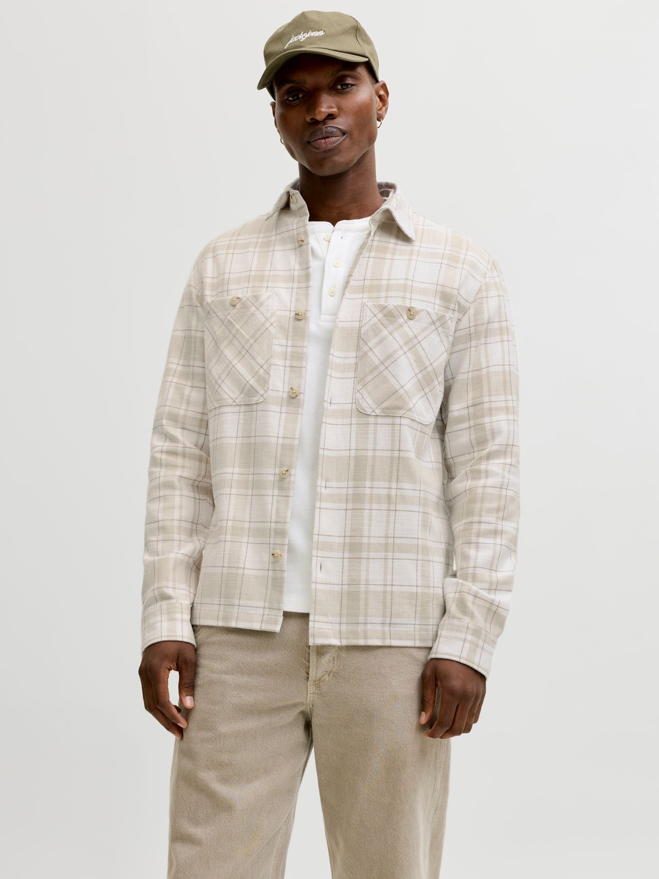 JPRBLURAYLE LINEN BL.CHECK LS SHIRT SN
