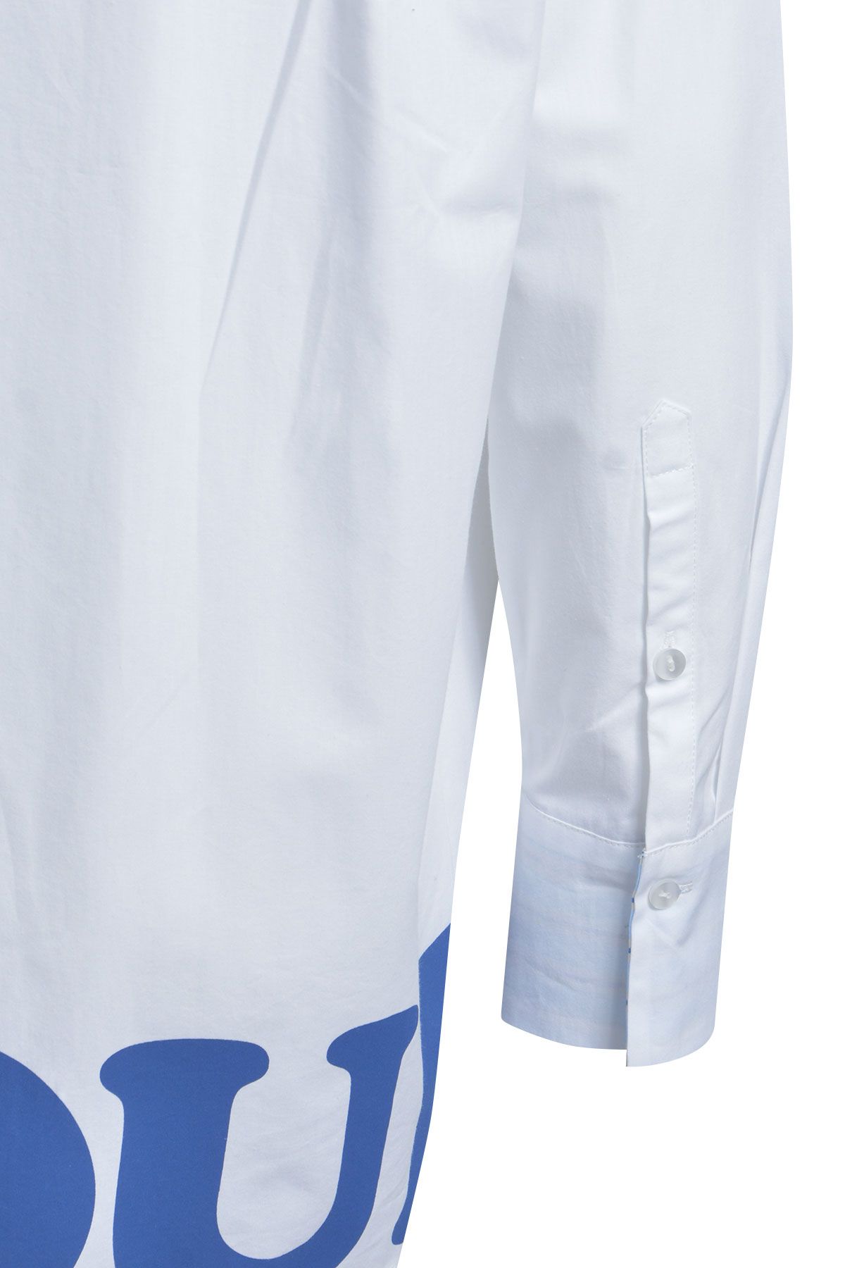 Shirt Collar Blouse with wording at hem
