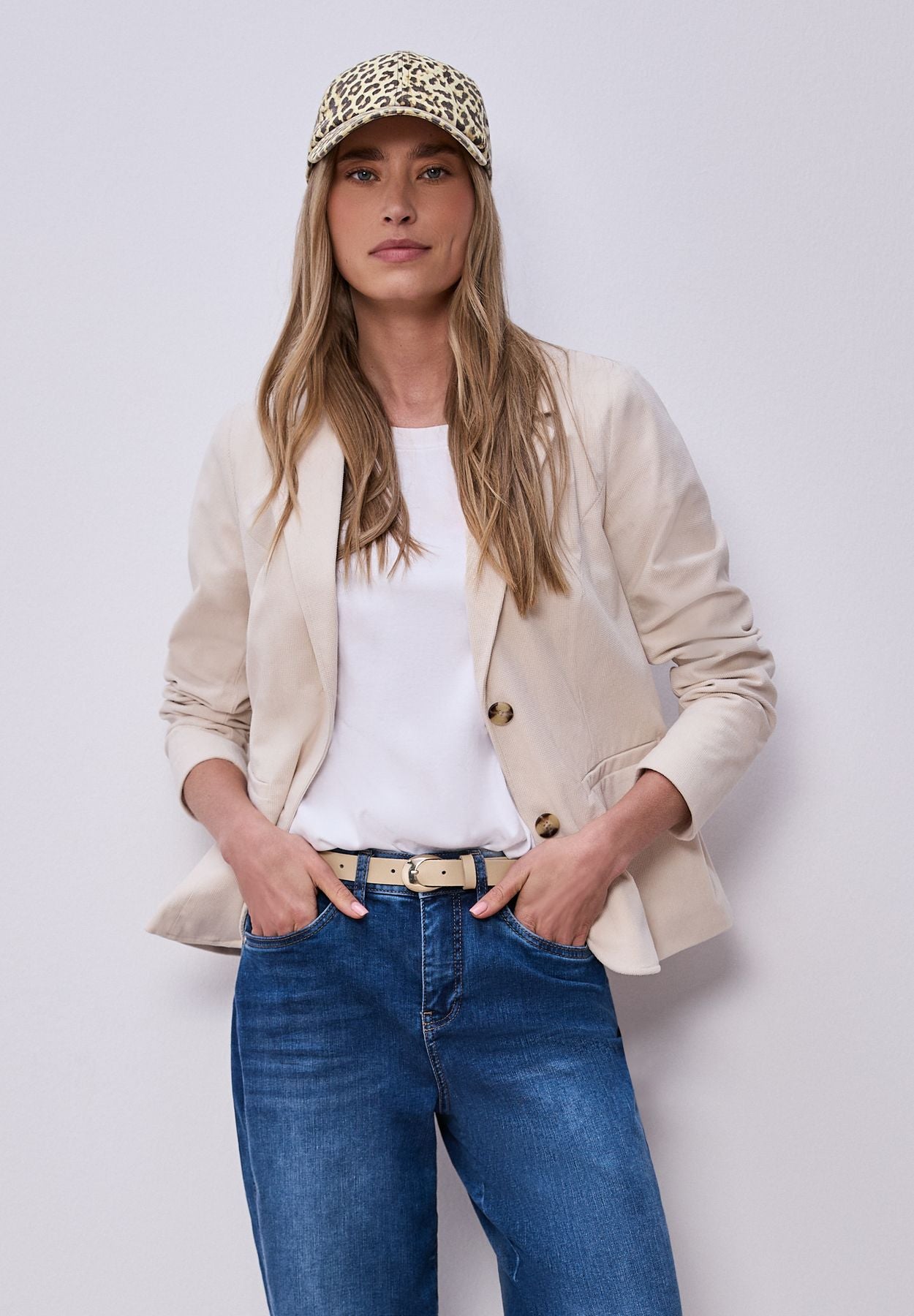 Cap mit Leo-Muster im Washed-Look