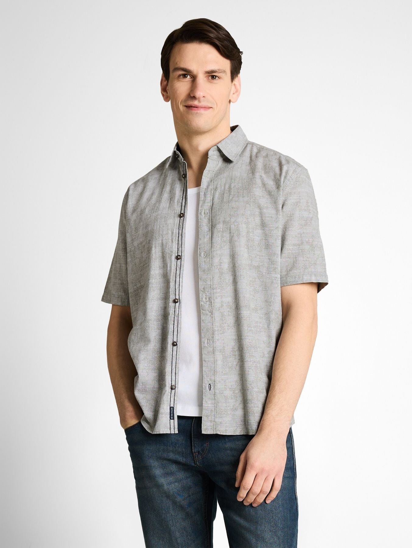 Comfort Fit Kurzarmhemd mit Muster
