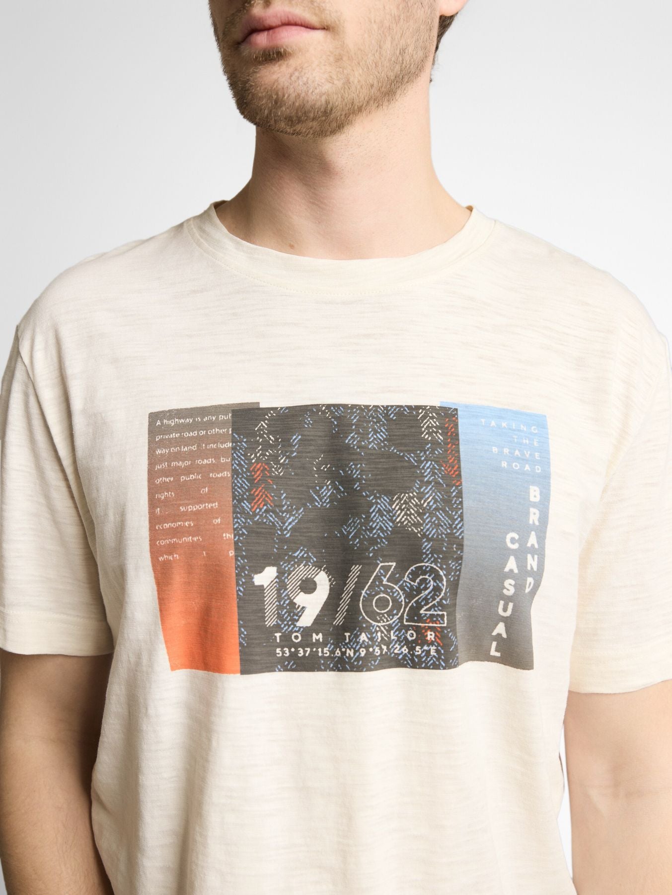T-Shirt in Melange-Optik mit Print