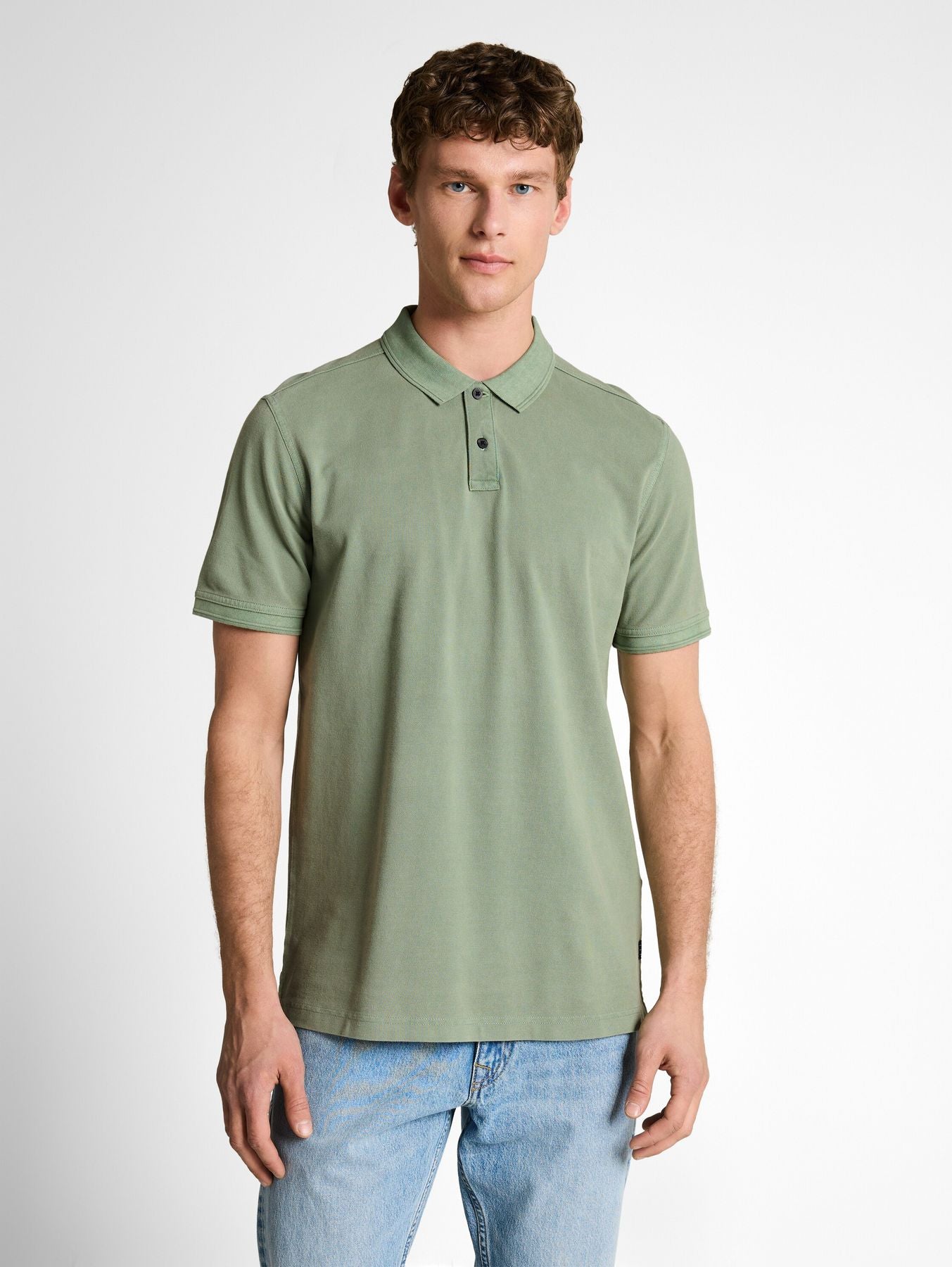 Piqué Poloshirt im Washed Look