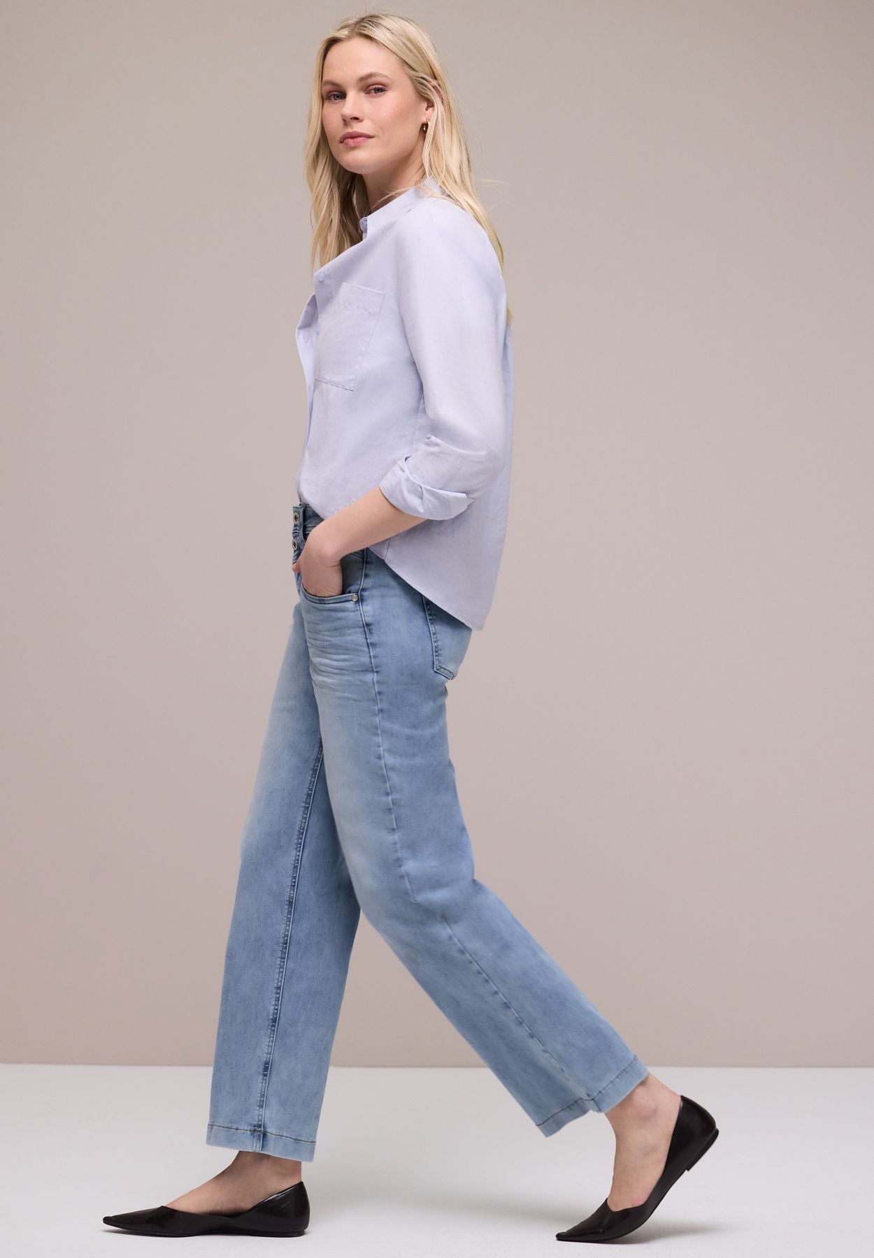 High Waist Wide Leg Jeans im Loose Fit