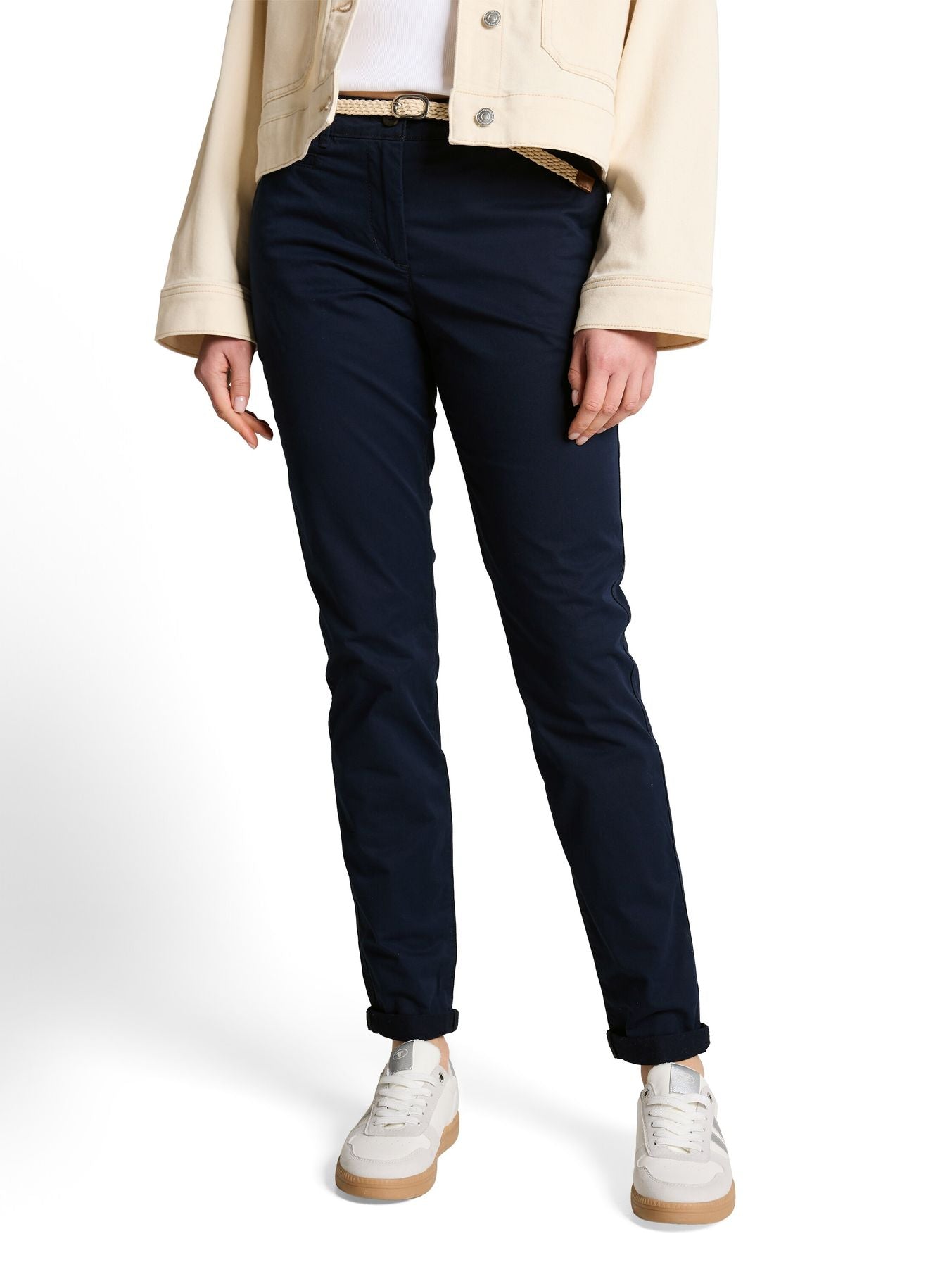 Slim Chino Hose mit Gürtel