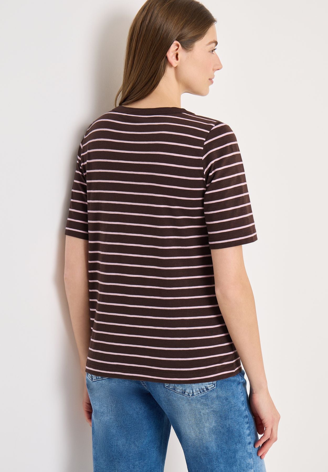 T-Shirt mit Boatneck und Streifen