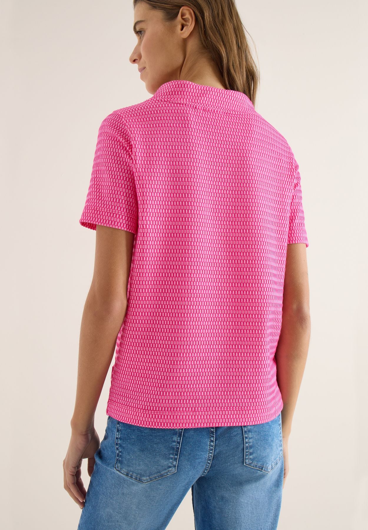 Shirt mit Funnel Neck im Two-Tone-Look