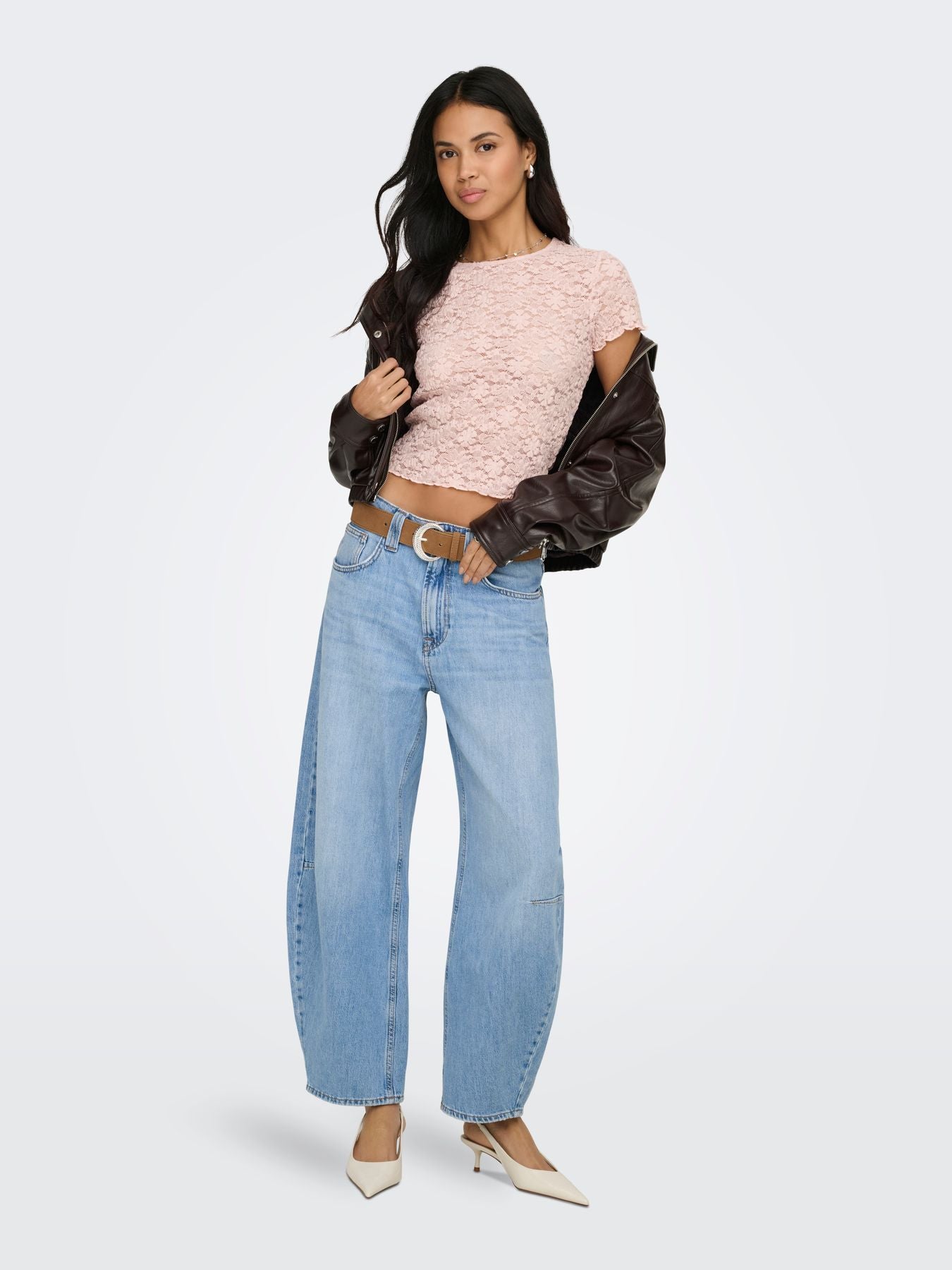 ONLFAITH S/S LACE TOP JRS