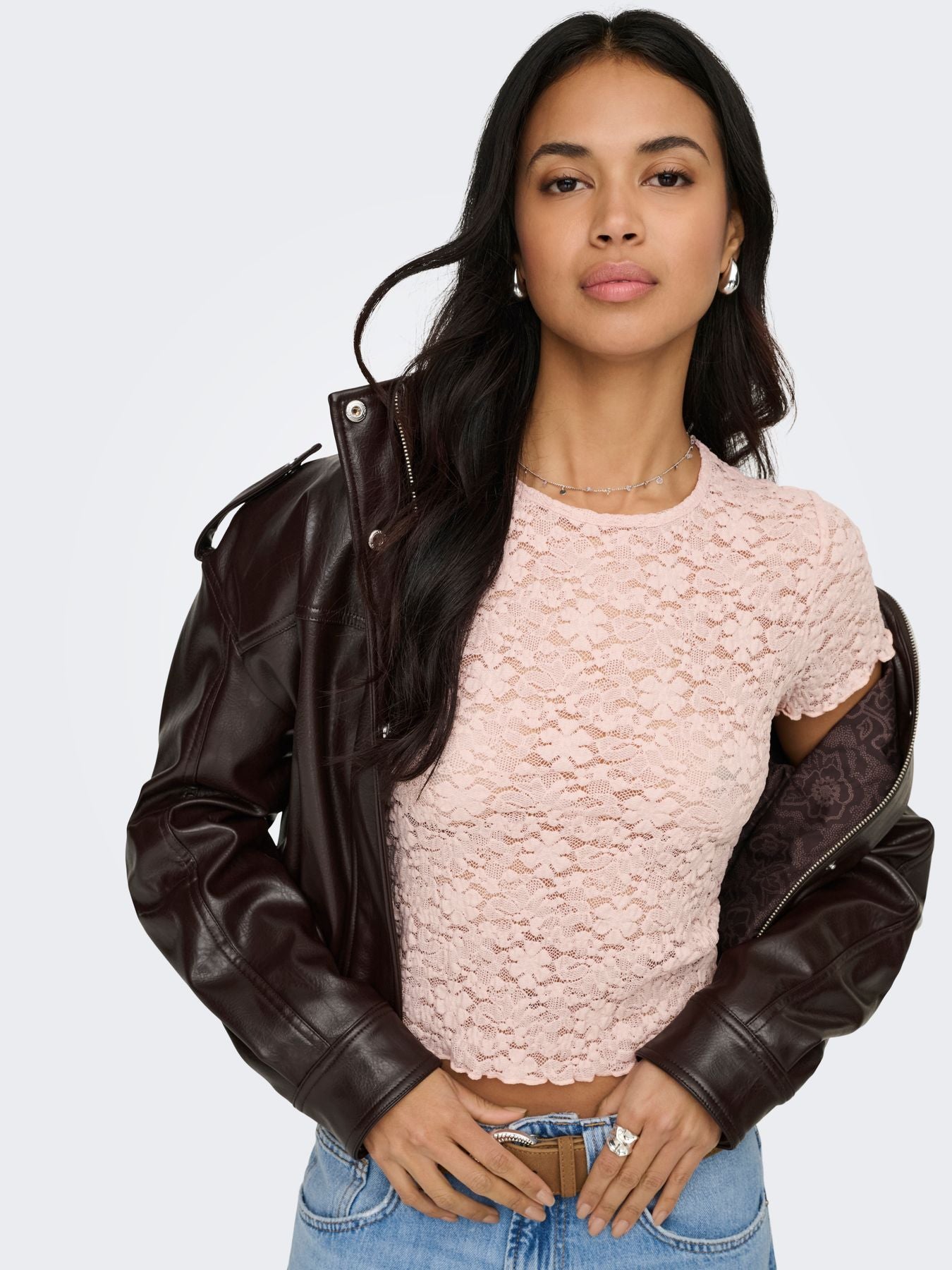 ONLFAITH S/S LACE TOP JRS