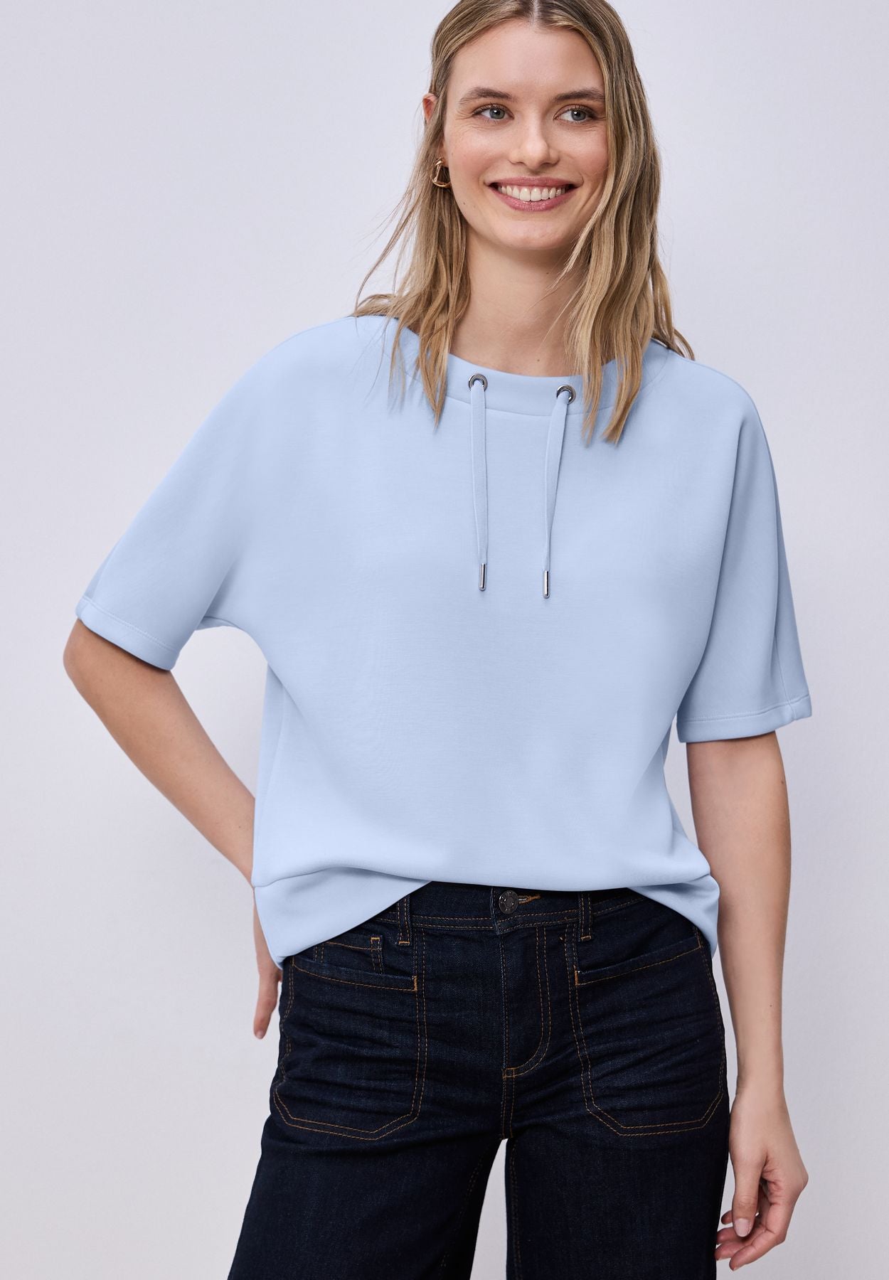 Dropped Shoulder Shirt im Silk-Look