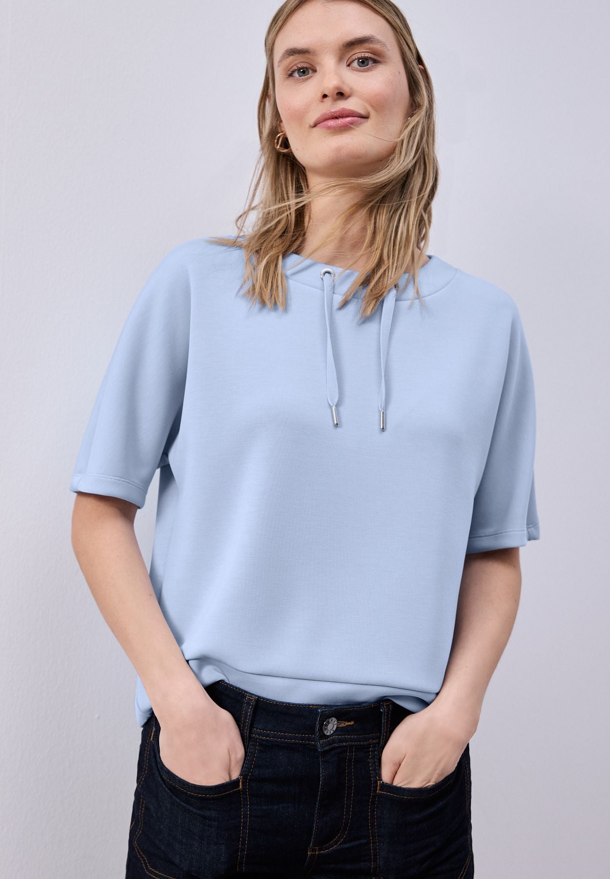 Dropped Shoulder Shirt im Silk-Look