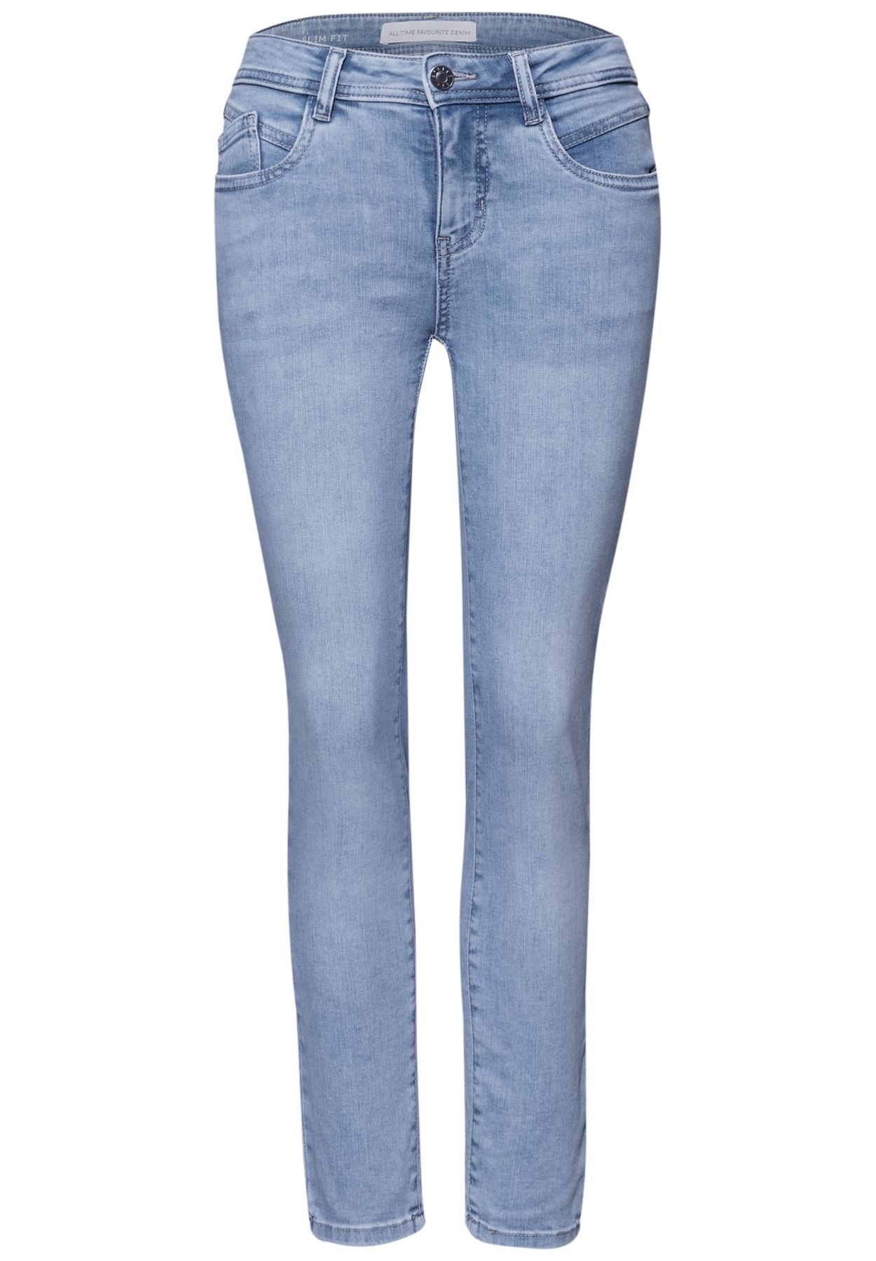 Mid Waist Slim Leg Jeans im Slim Fit