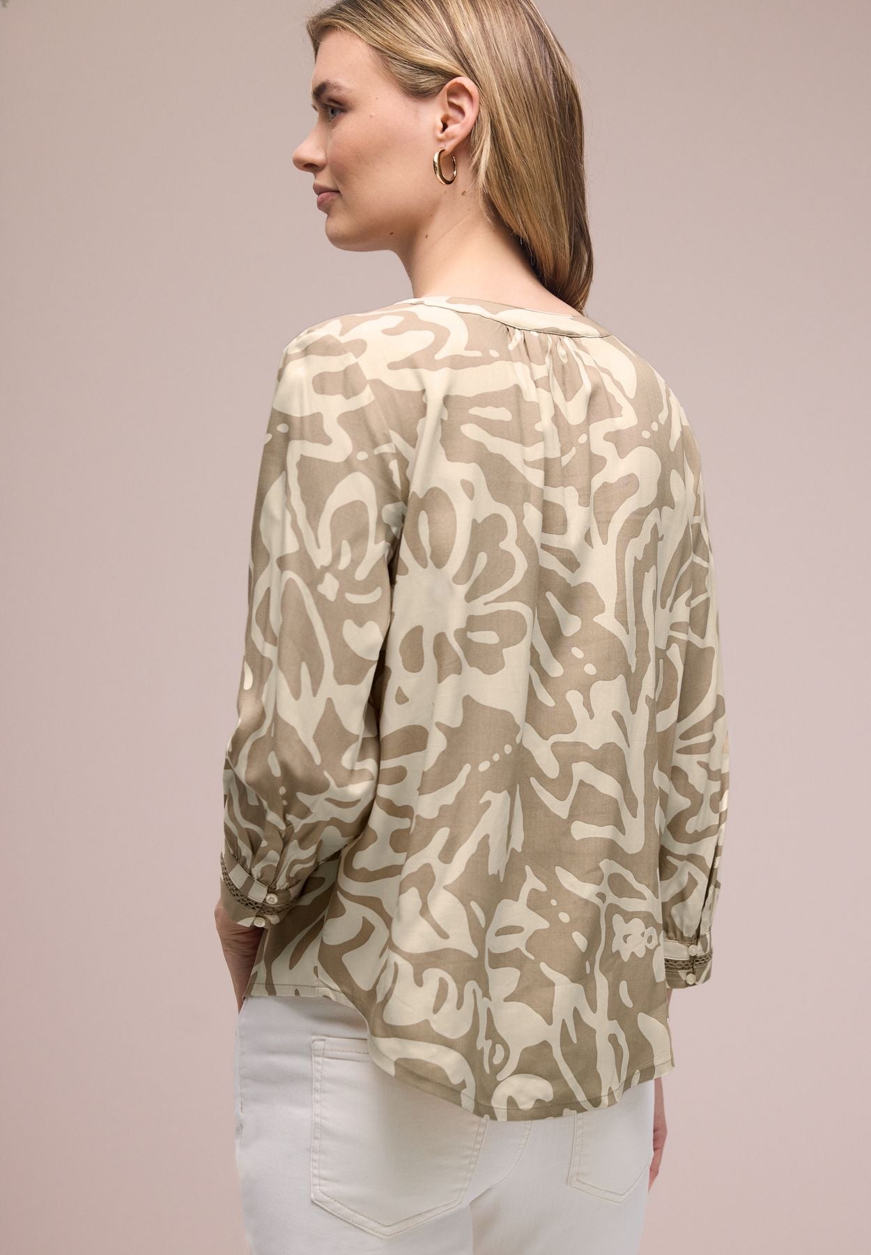3/4-Arm Bluse mit Tapedetails