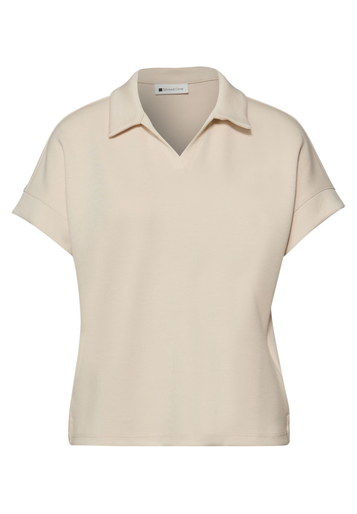 Kurzarm Poloshirt mit Rippdetail