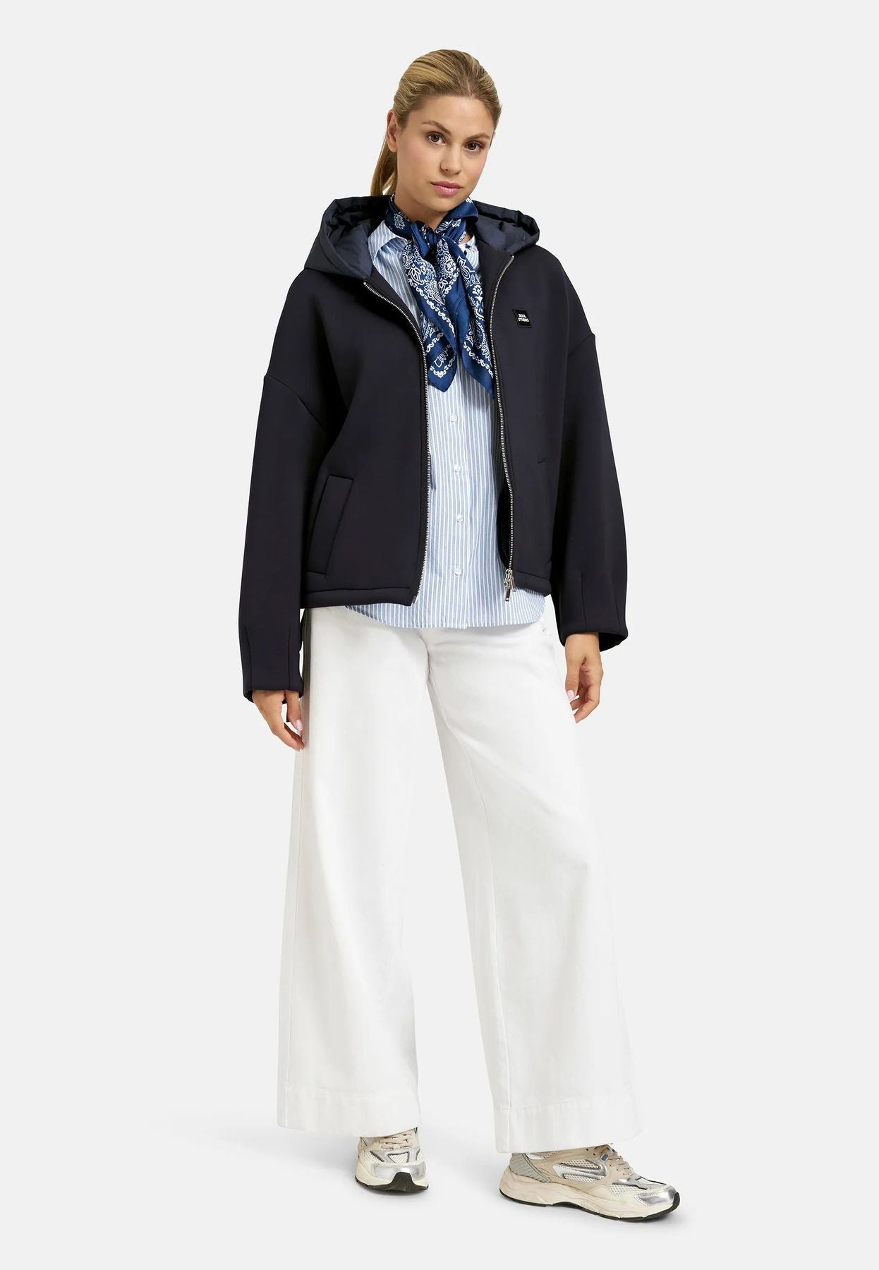 Fabric Mix Scuba Jacket