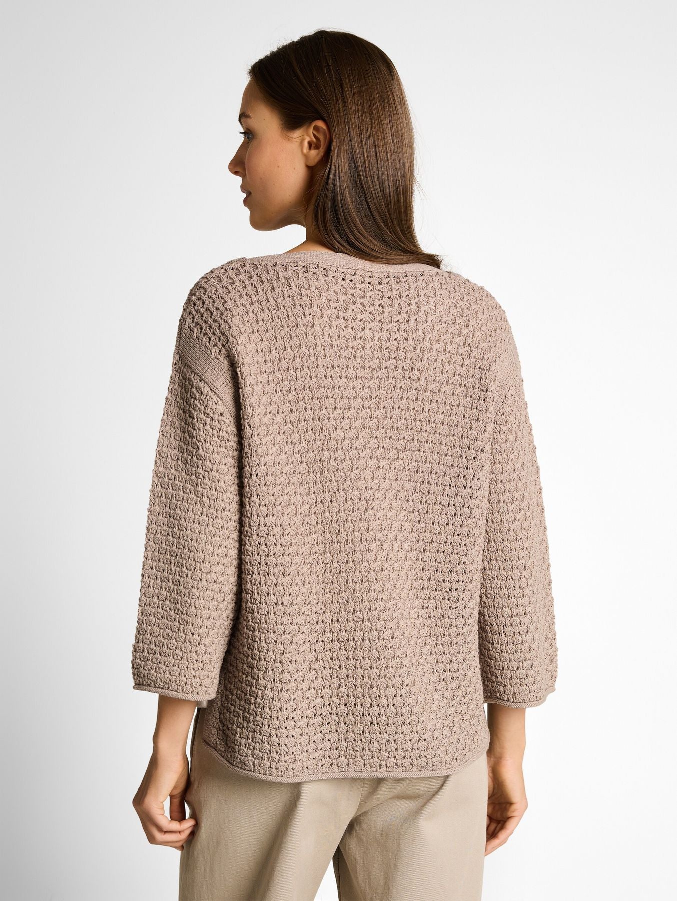 Loose Fit Strickpullover mit Lochmuster