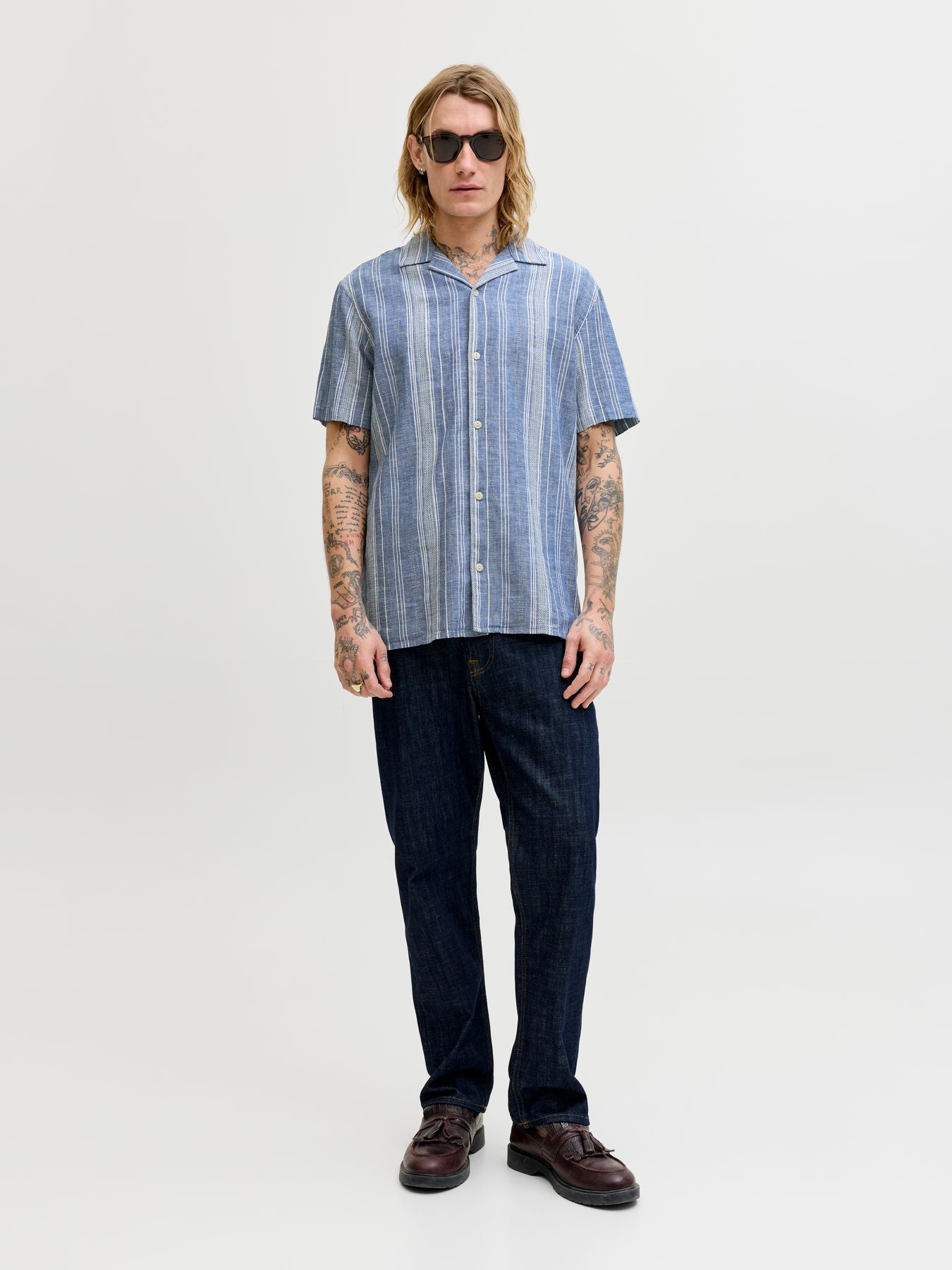 JPRBLUSUMMER LIN. BLEN DOBBY SS SHIRT SN