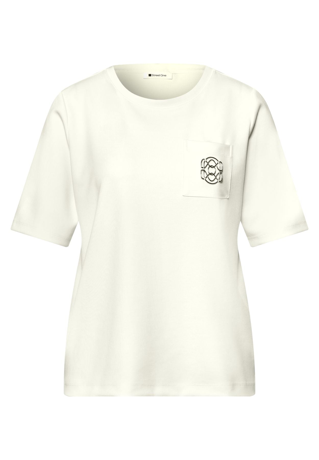 T-Shirt mit Rundhals und Deko-Detail