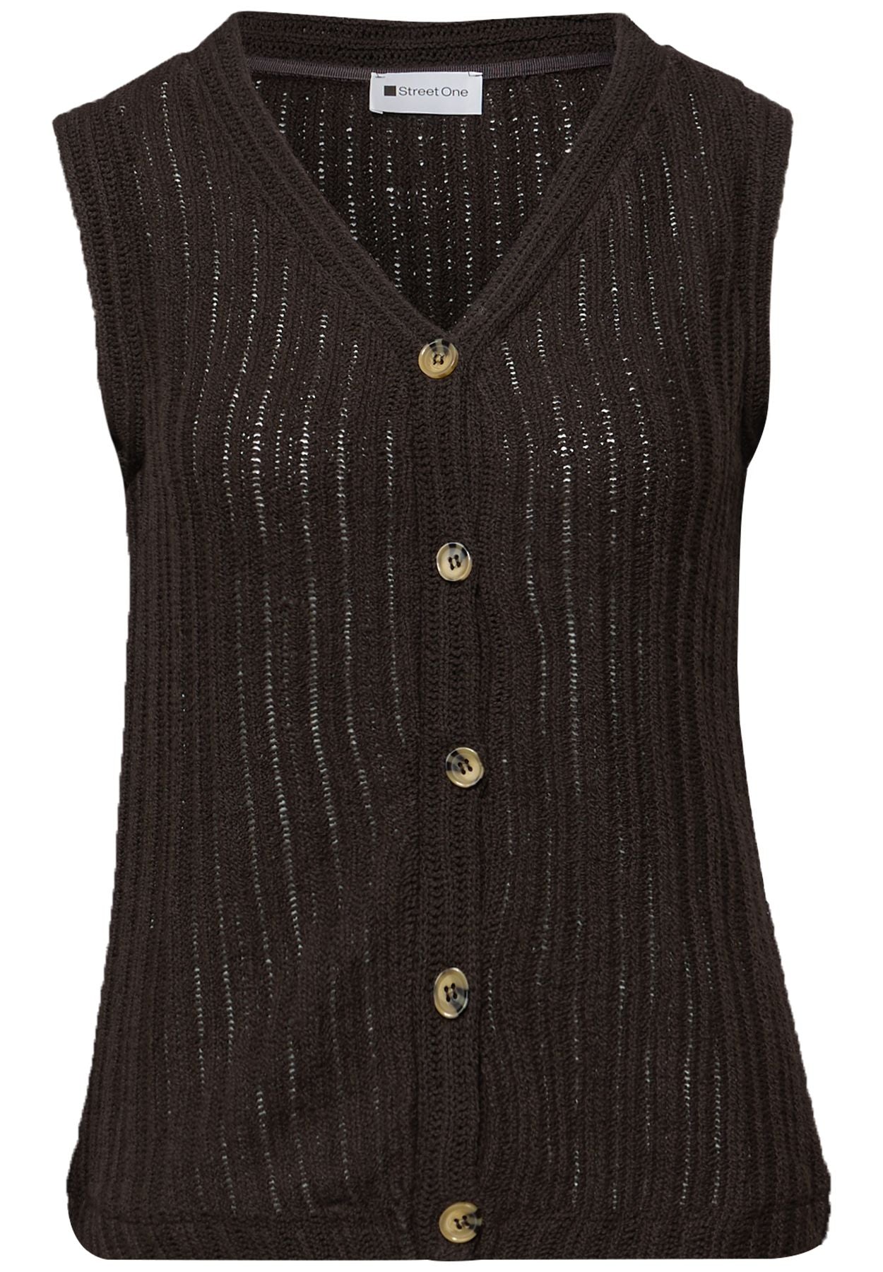 Weste mit V-Neck und Knopfleiste