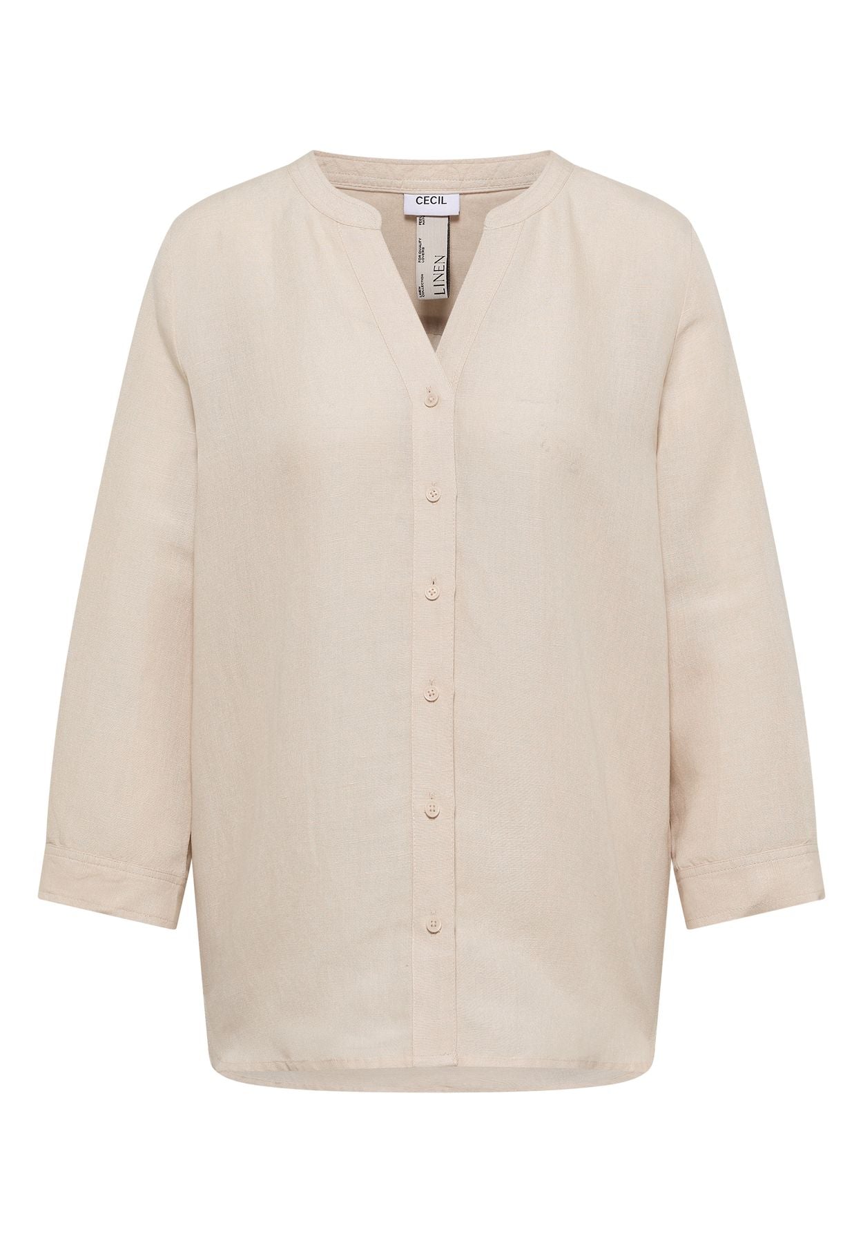 3/4-Arm Bluse aus Leinenmix
