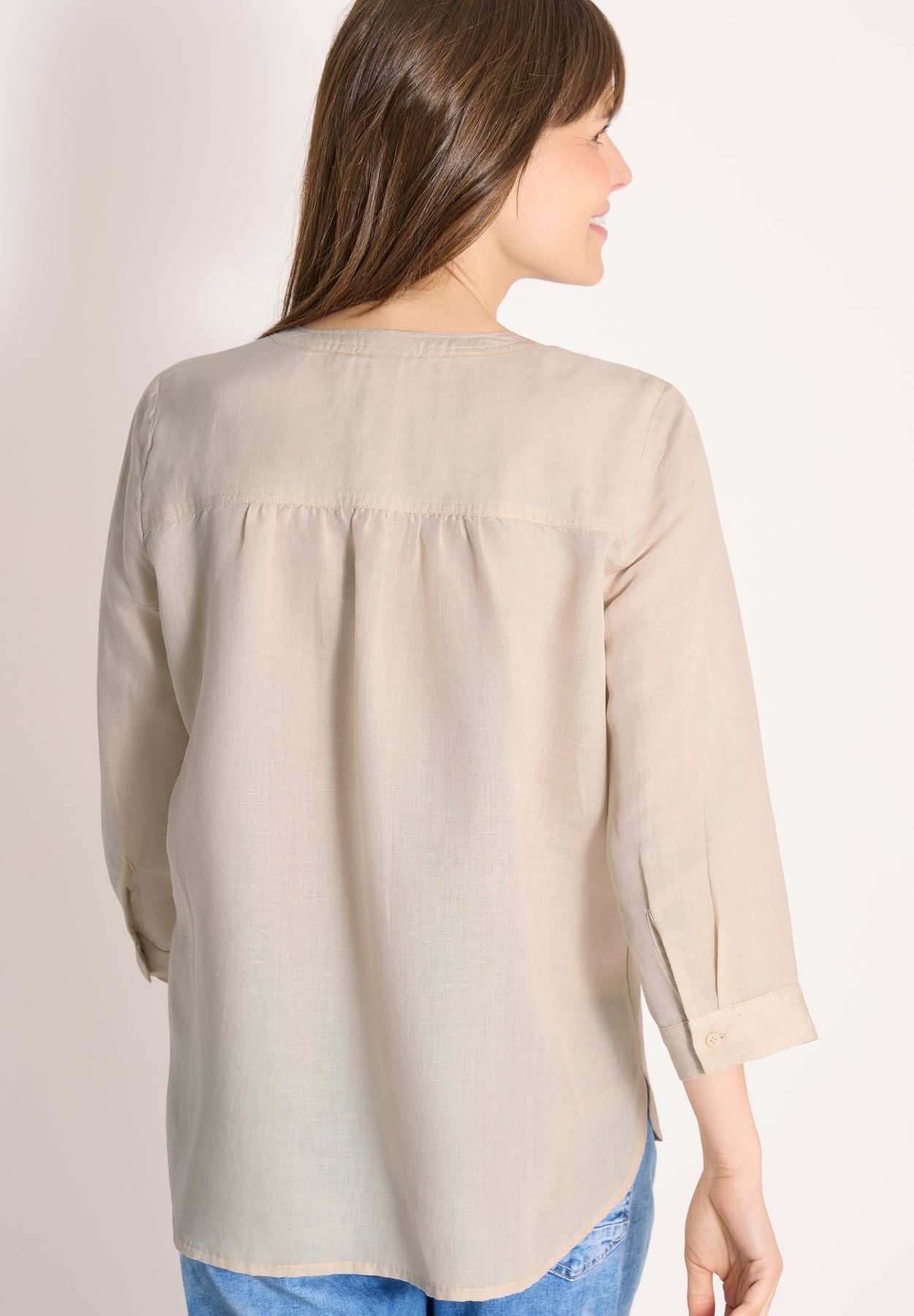 3/4-Arm Bluse aus Leinenmix