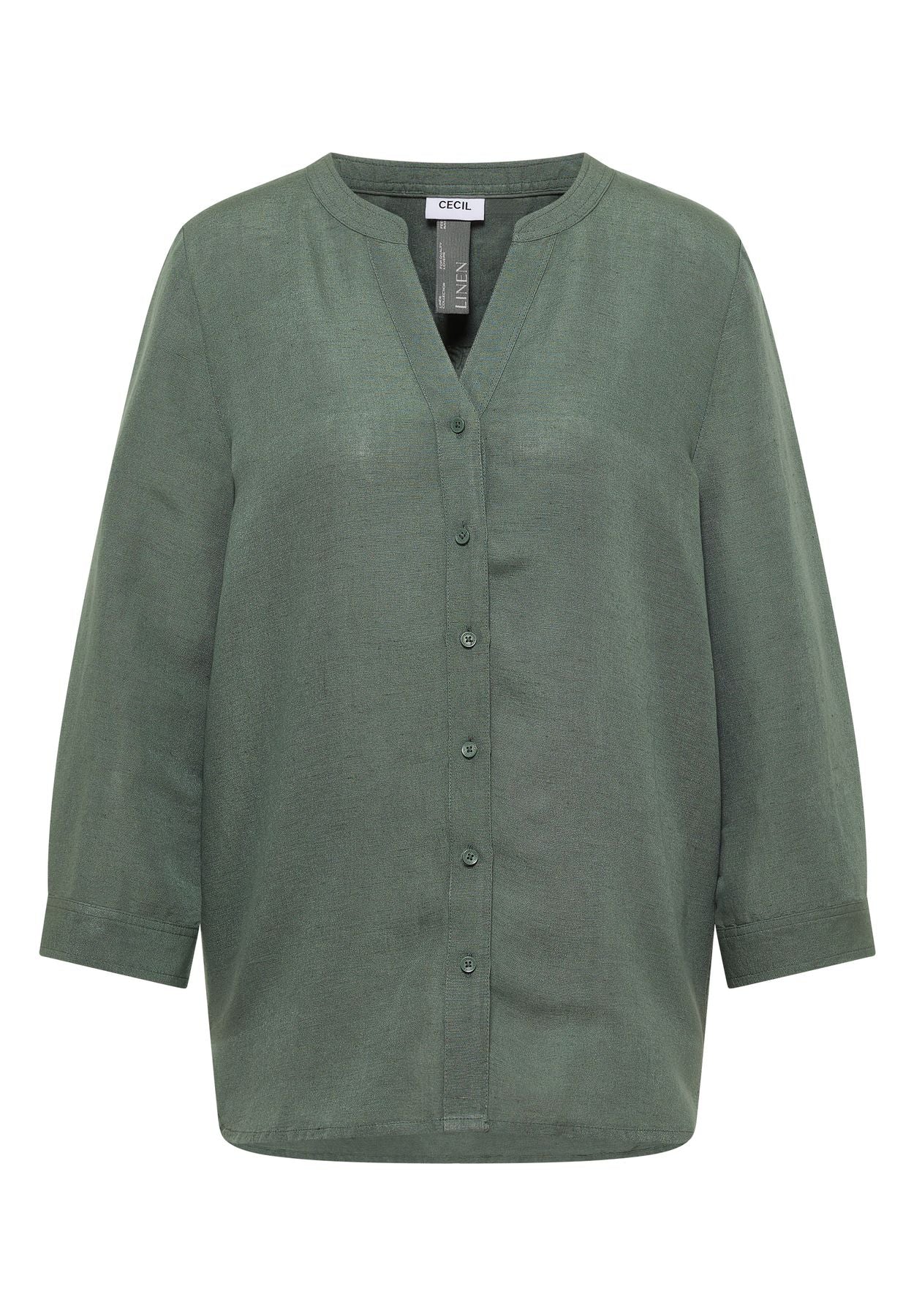 3/4-Arm Bluse aus Leinenmix
