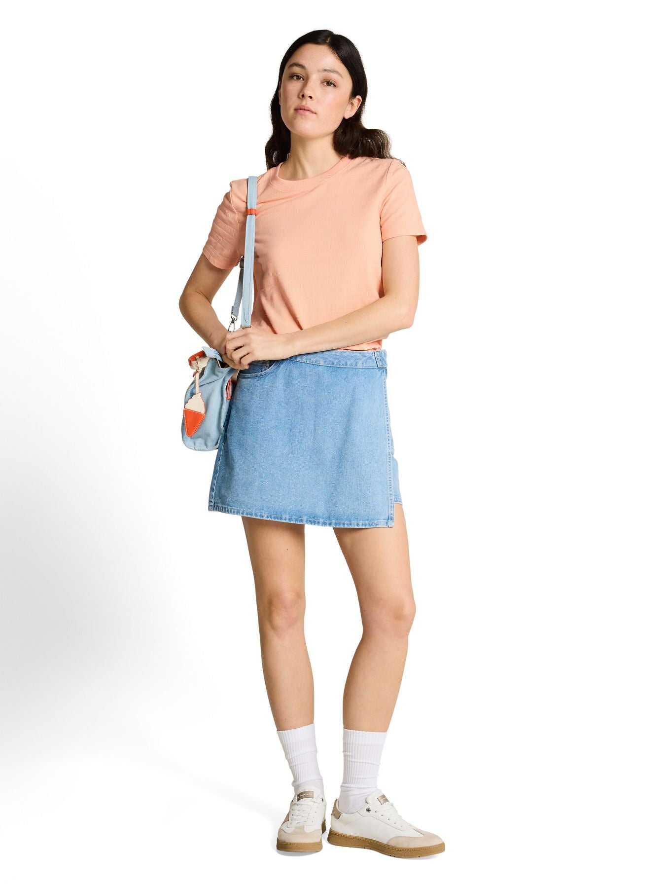 Jacquard T-Shirt mit Rundhalsausschnitt