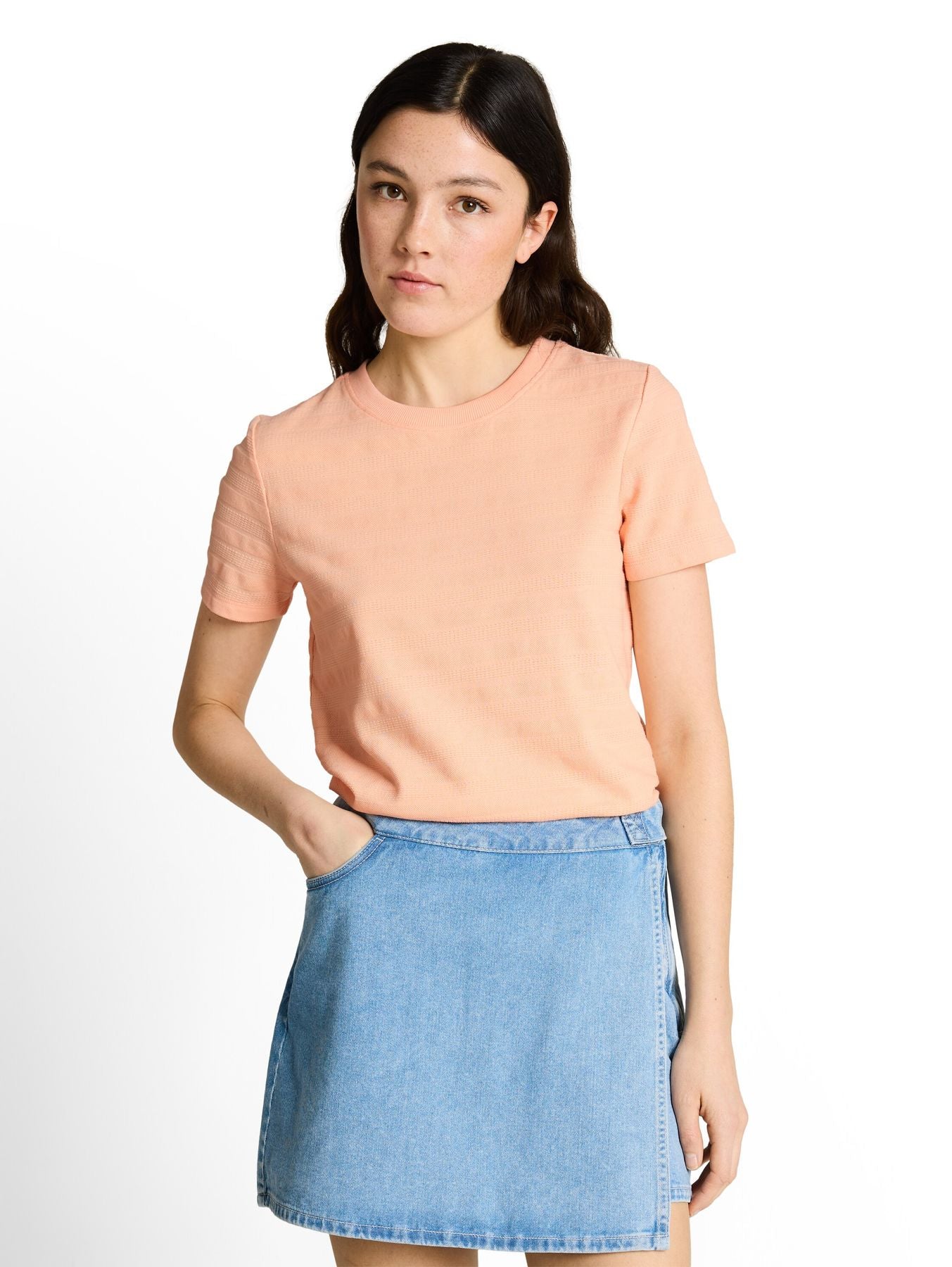 Jacquard T-Shirt mit Rundhalsausschnitt
