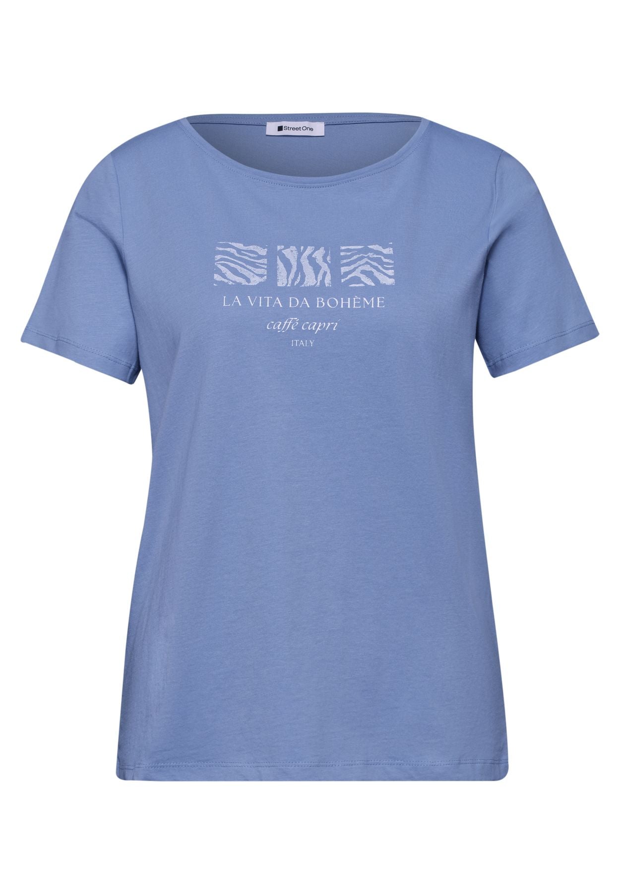 Basic T-Shirt mit Rundhals und Print