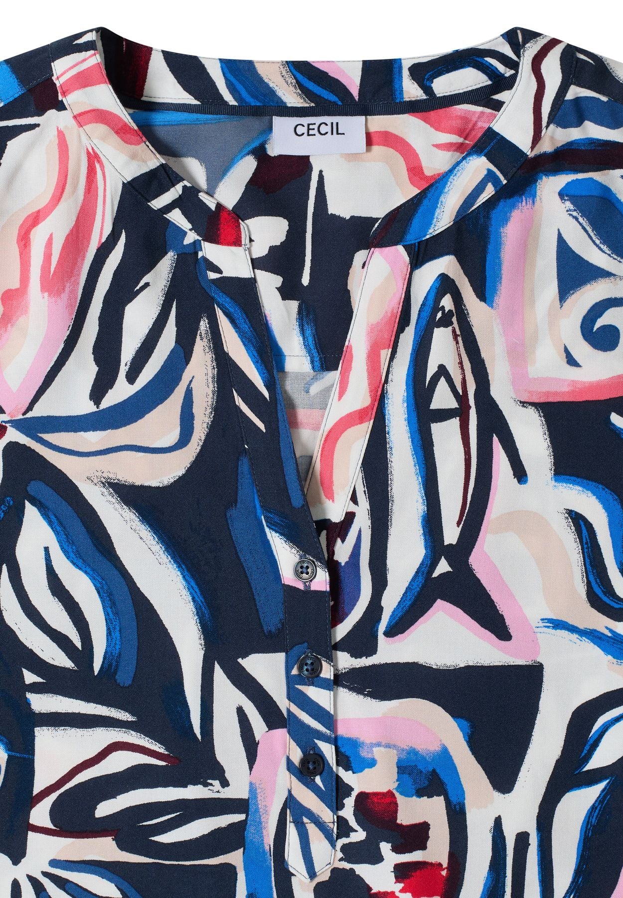 Kurzarm Bluse mit Multicolor Print
