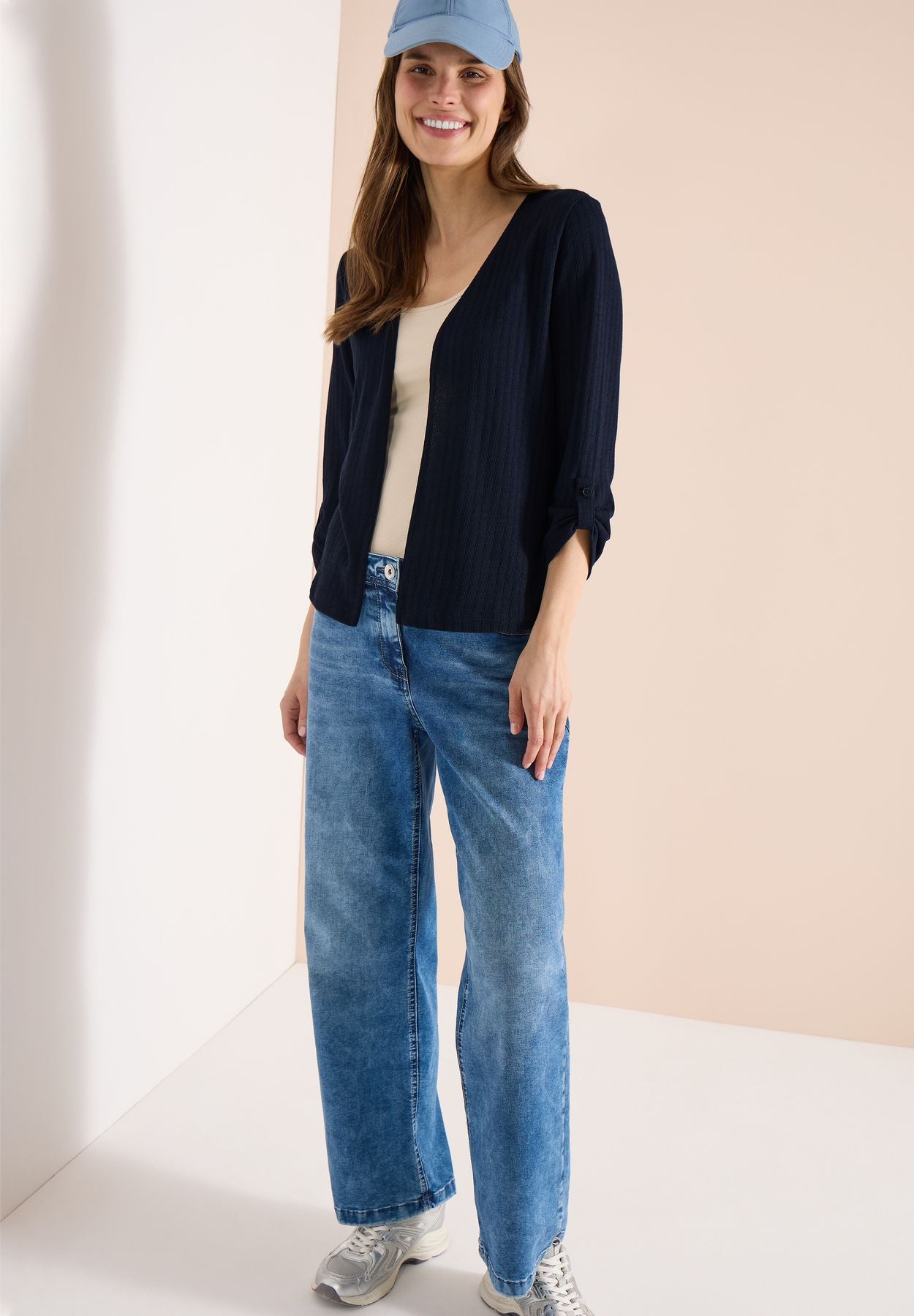 3/4-Arm Jacke in Strick-Optik