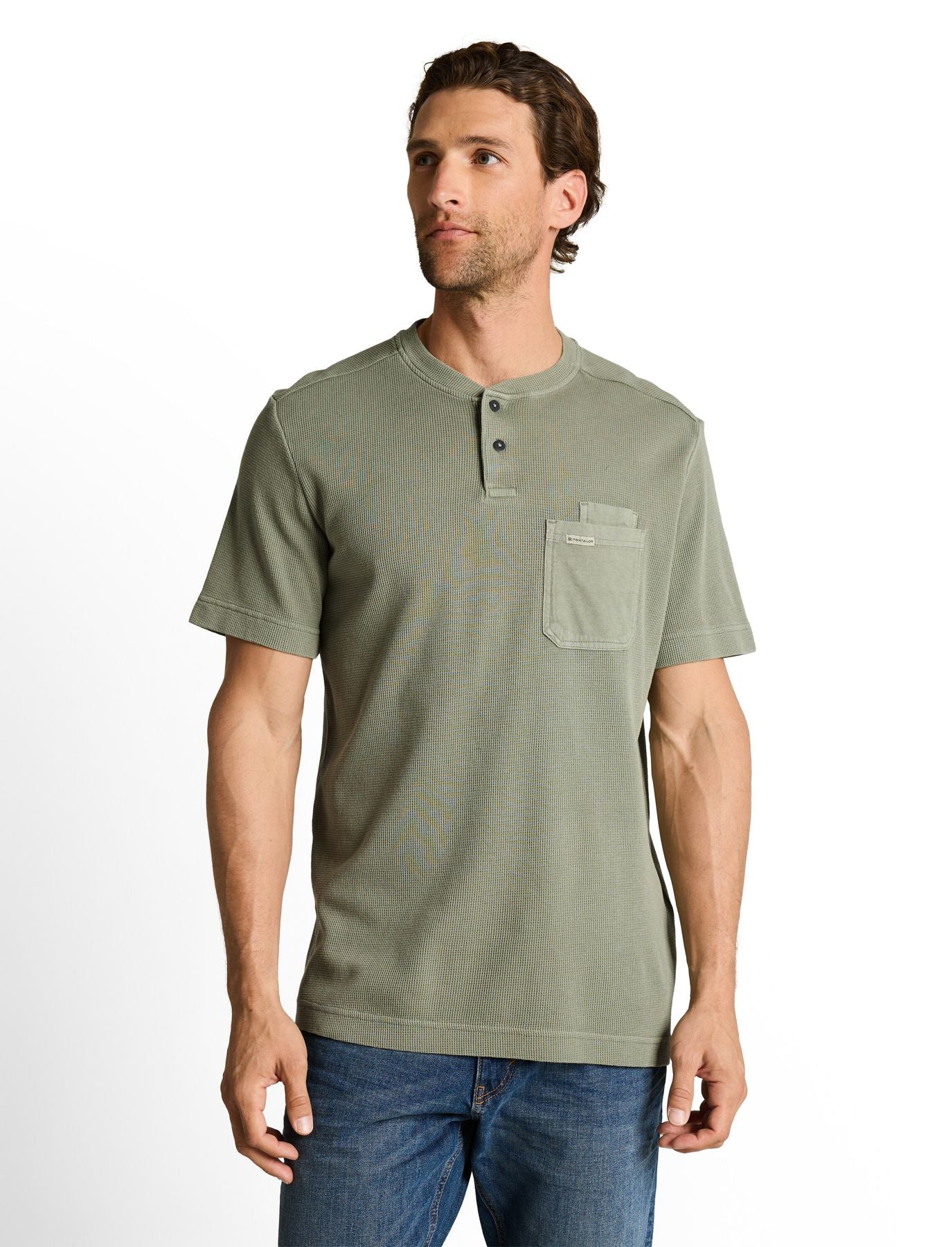 Henley T-Shirt mit Brusttasche