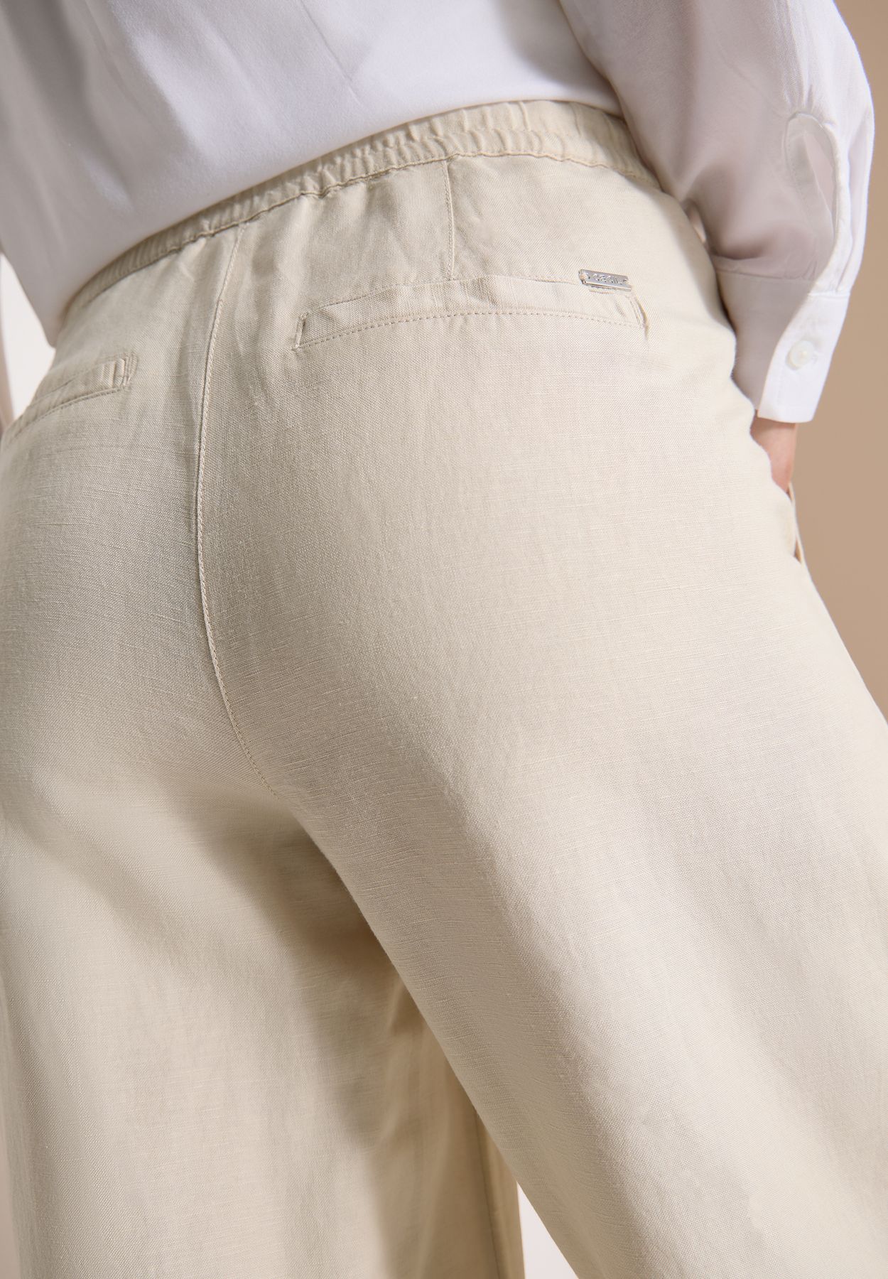 High Waist Wide Leg Hose aus Leinenmix