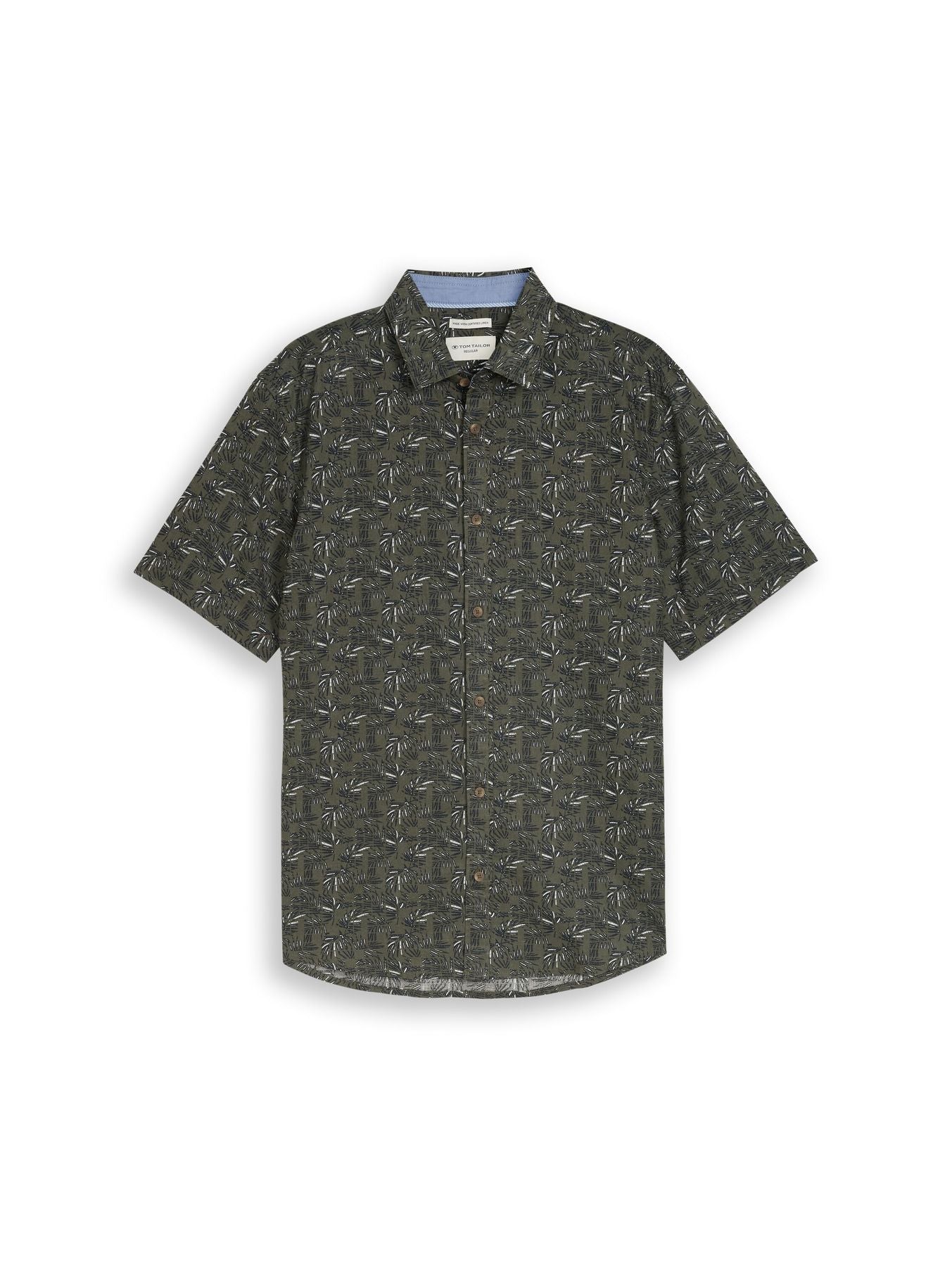 Regular Fit Kurzarmhemd mit Leinenanteil