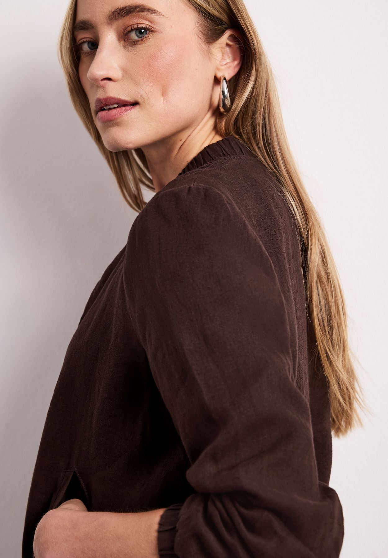 Blouson mit gerafftem Saum und Zipper