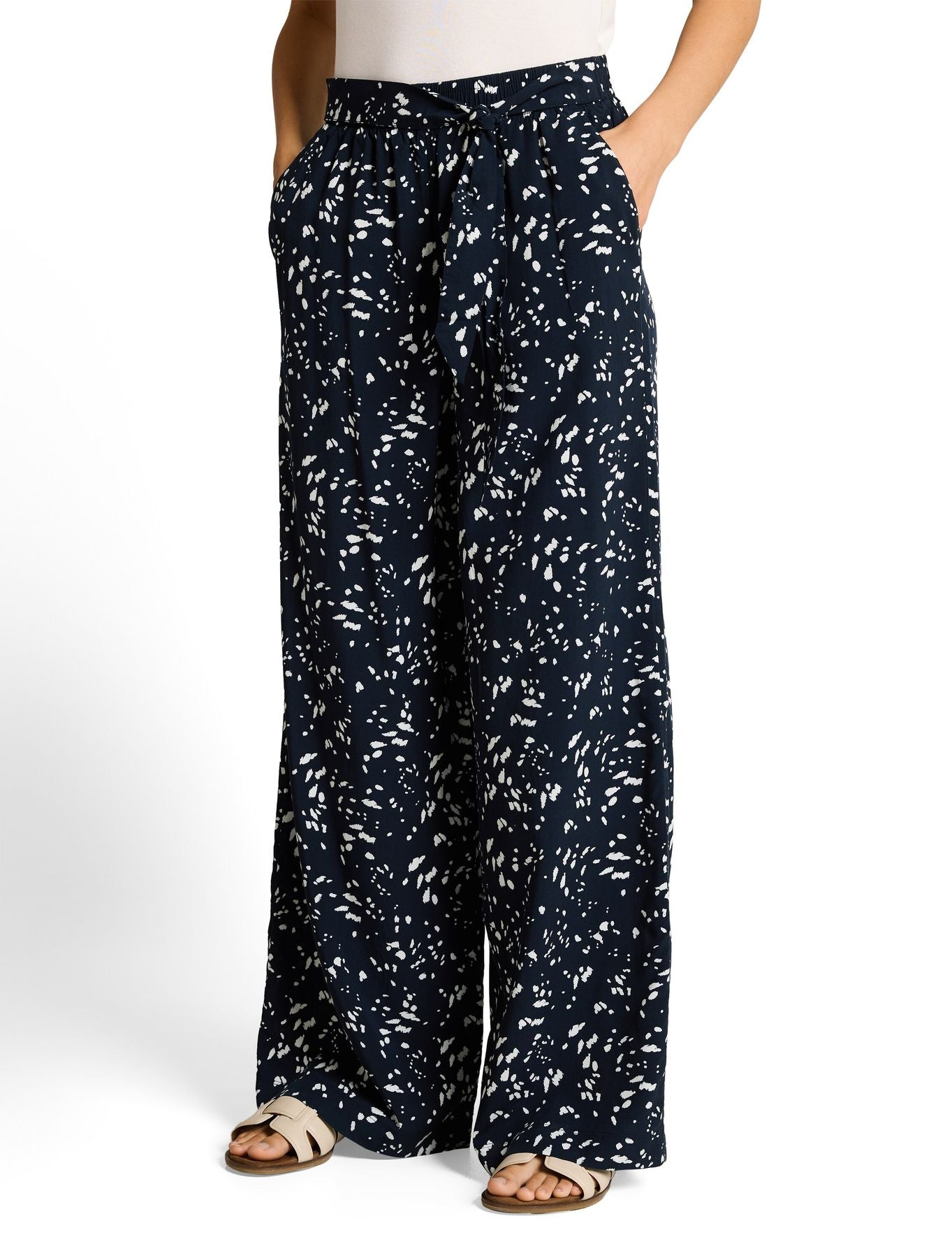 Loose Fit Palazzo Hose mit Muster