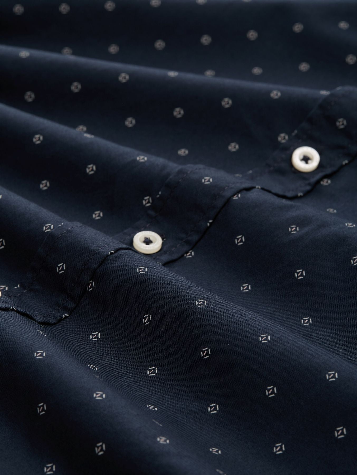 Fitted Kurzarmhemd mit Muster