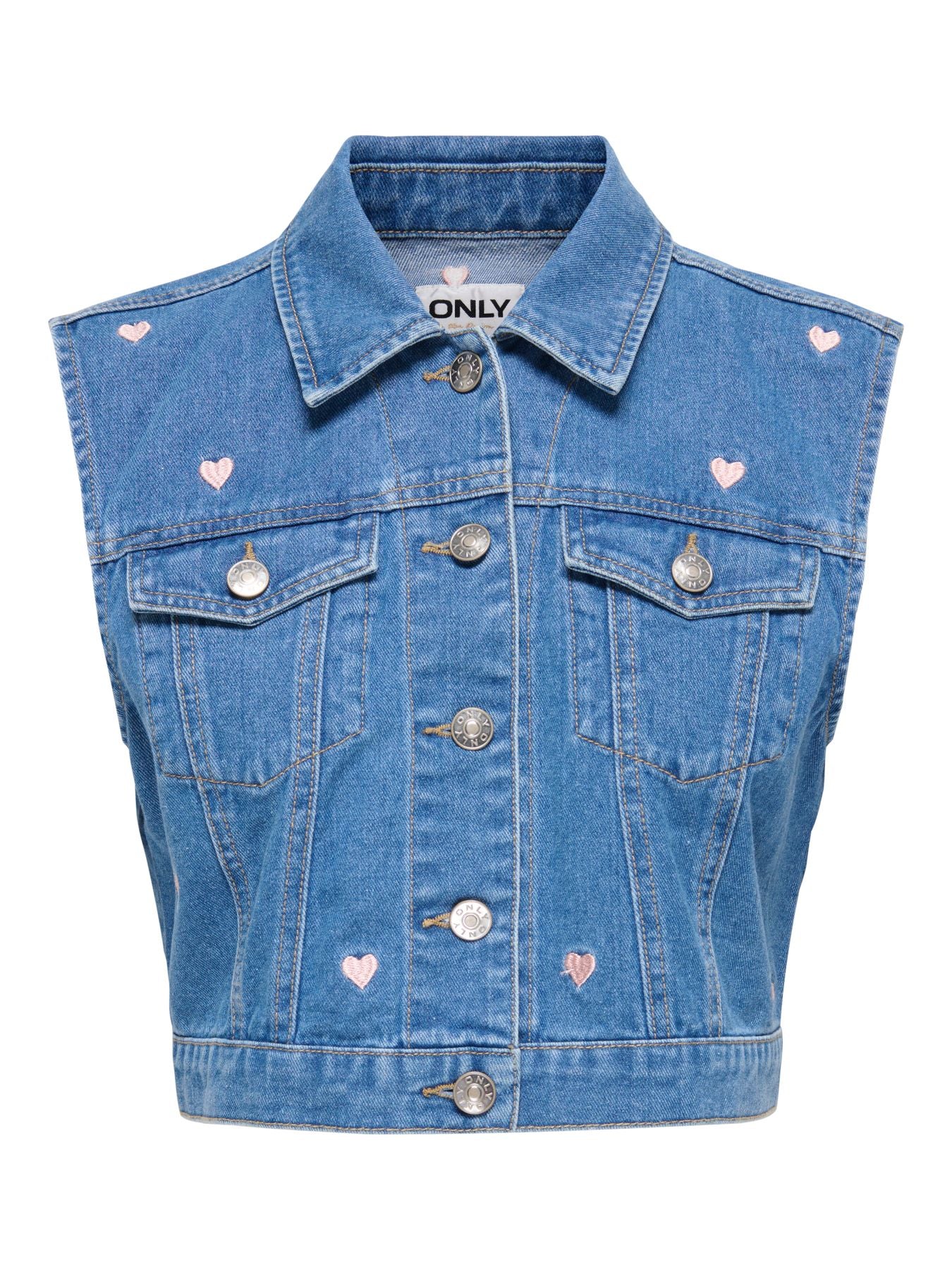 ONLVEGA S/L HEART EMB DNM WAISTCOAT BJ
