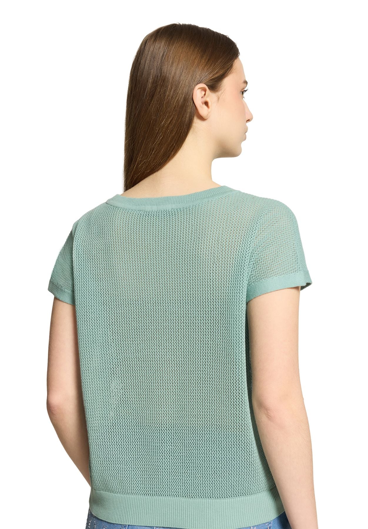 Lochstrick-Pullover