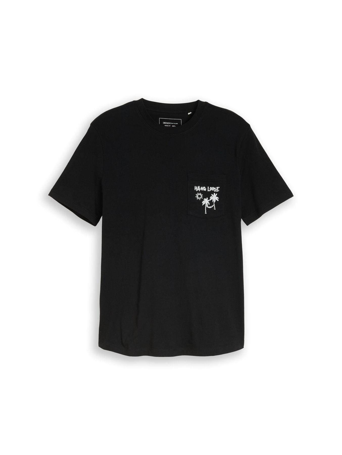 T-Shirt mit Brusttasche mit Print