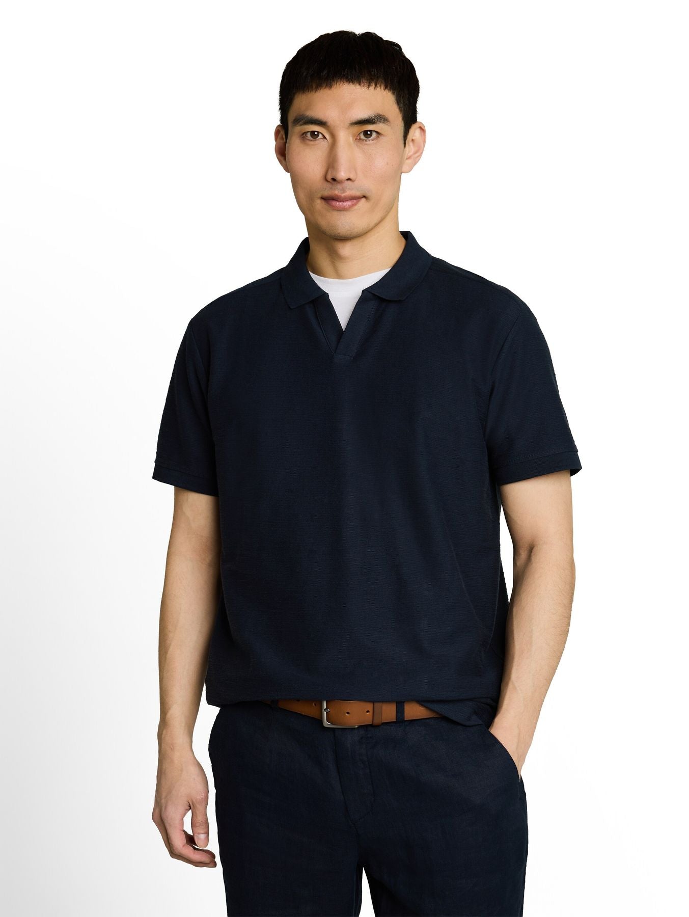 Poloshirt mit Ottoman-Struktur
