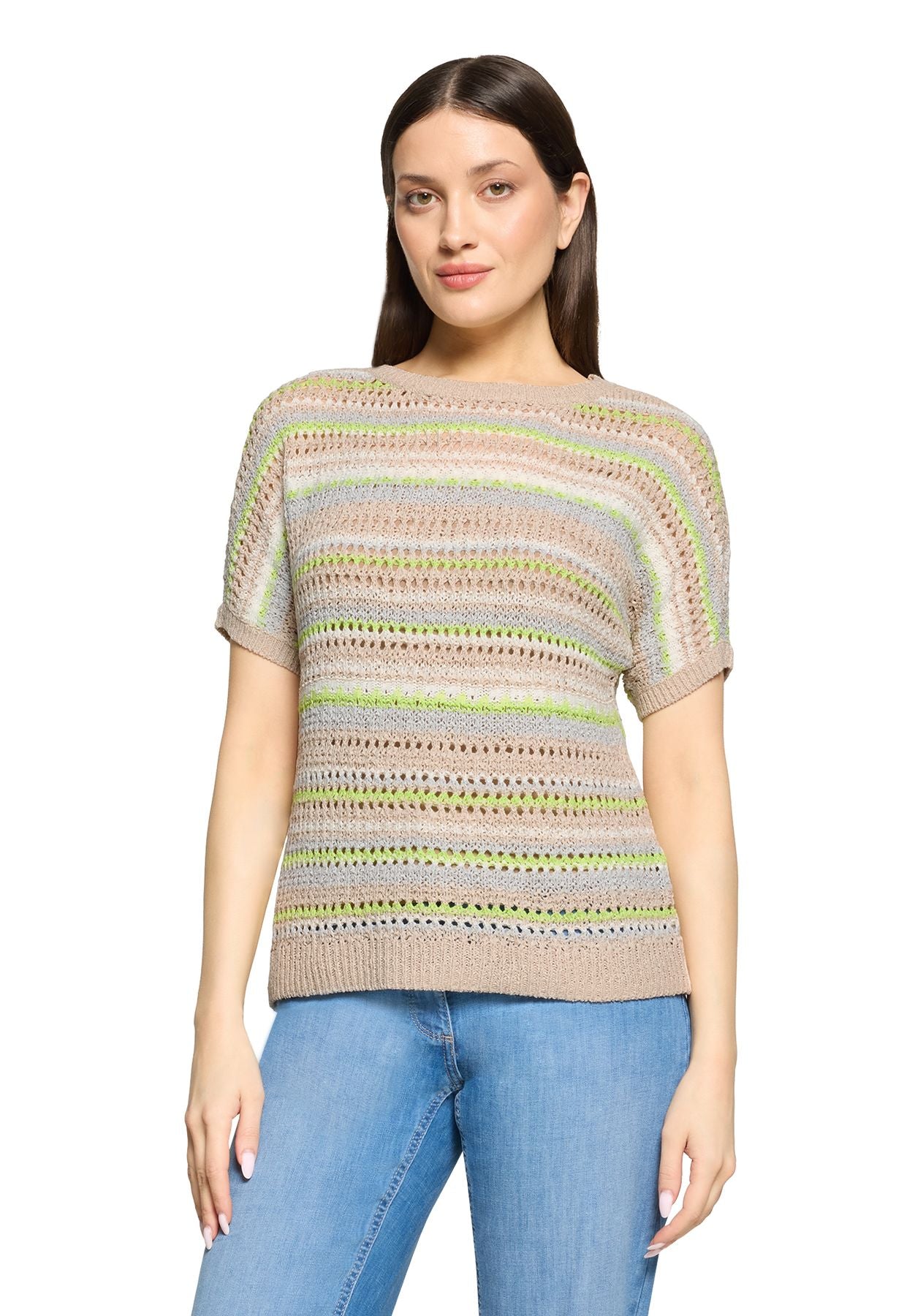 Lochstrick-Pullover