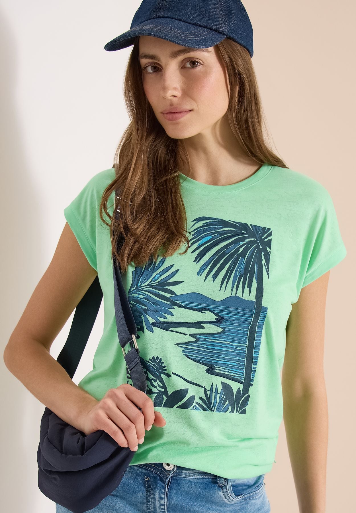 T-Shirt mit Rundhals und Frontprint