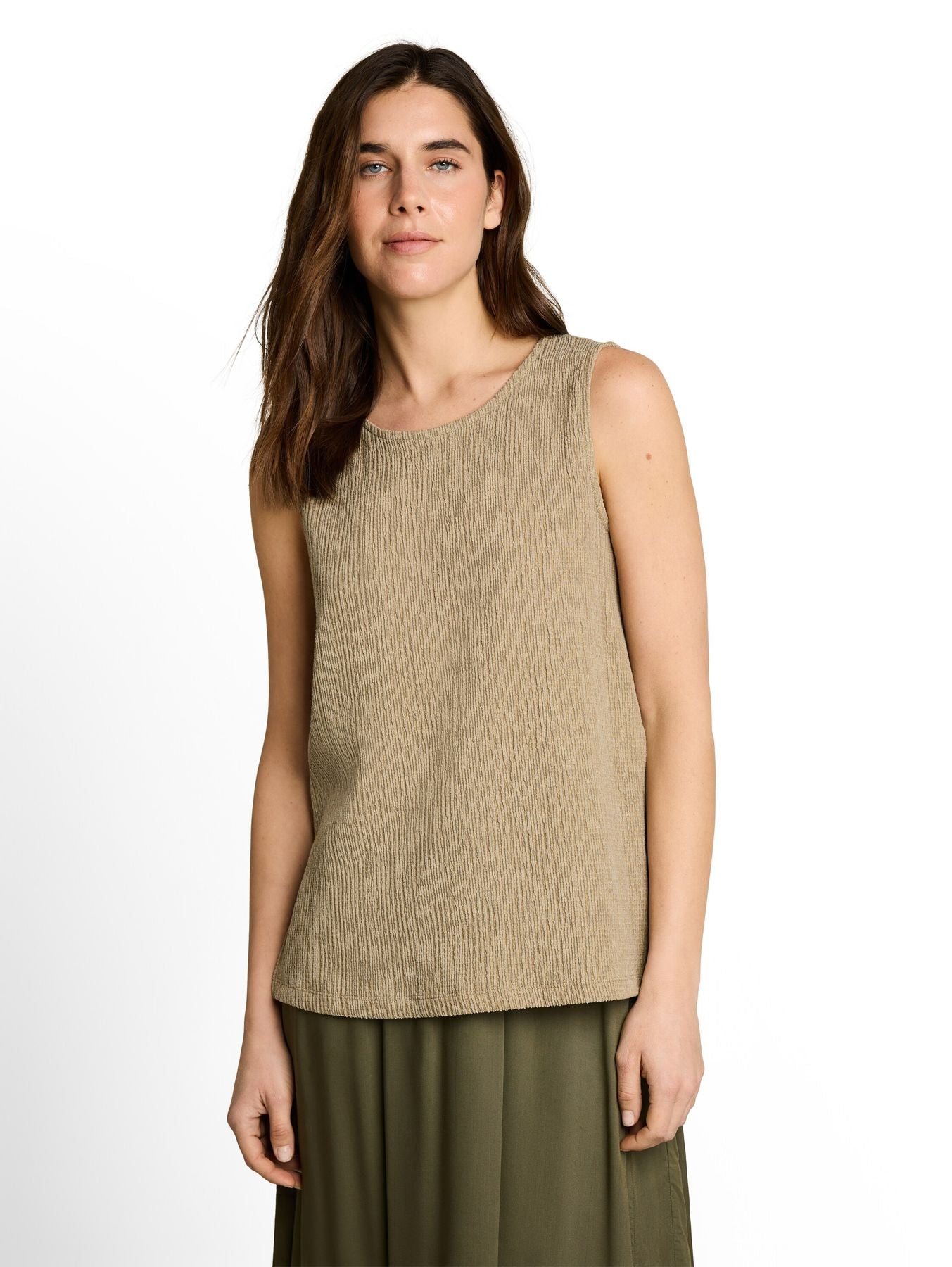 Crinkle Top mit Seitenschlitzen