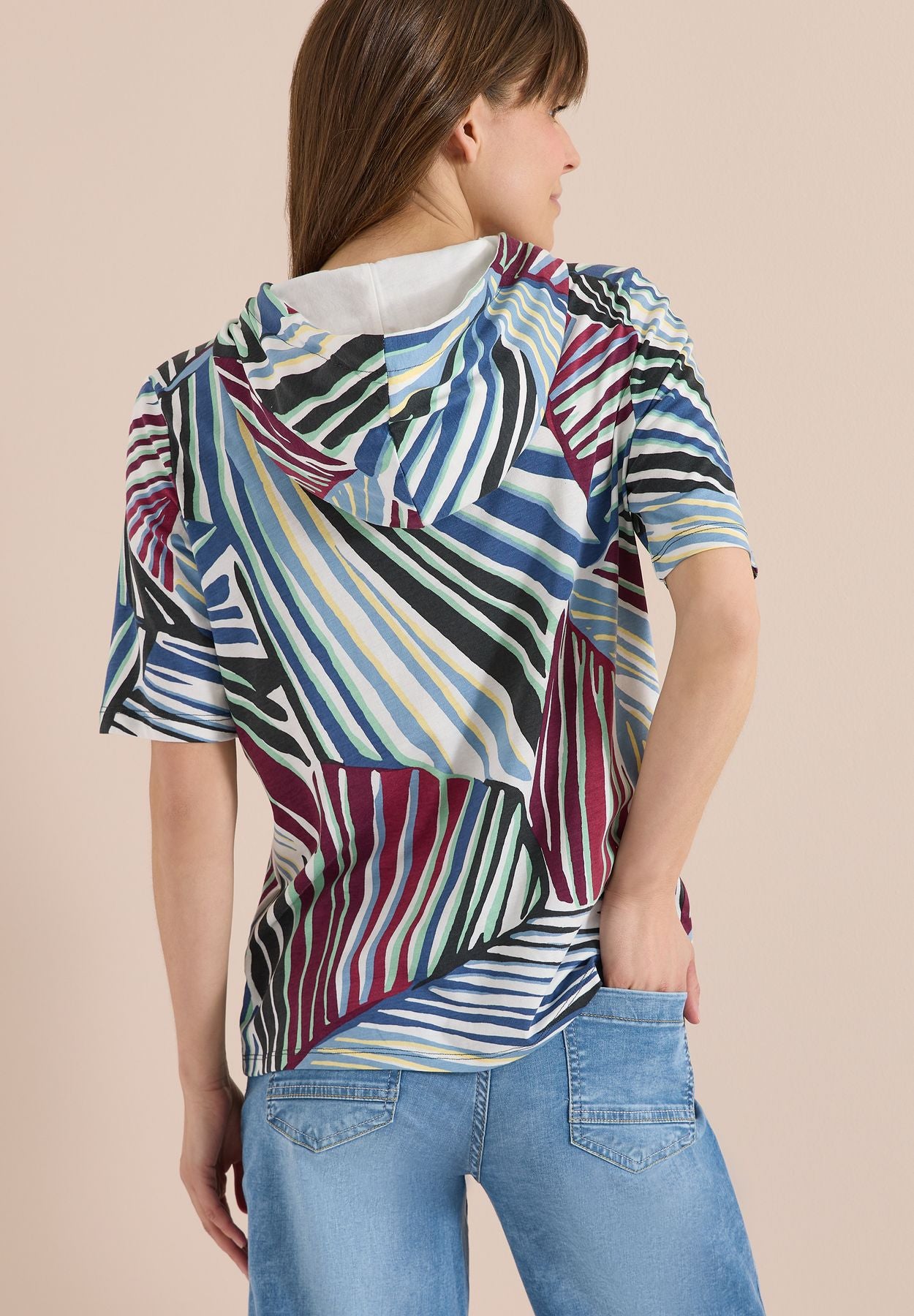 T-Shirt mit Hoodie und Grafikprint