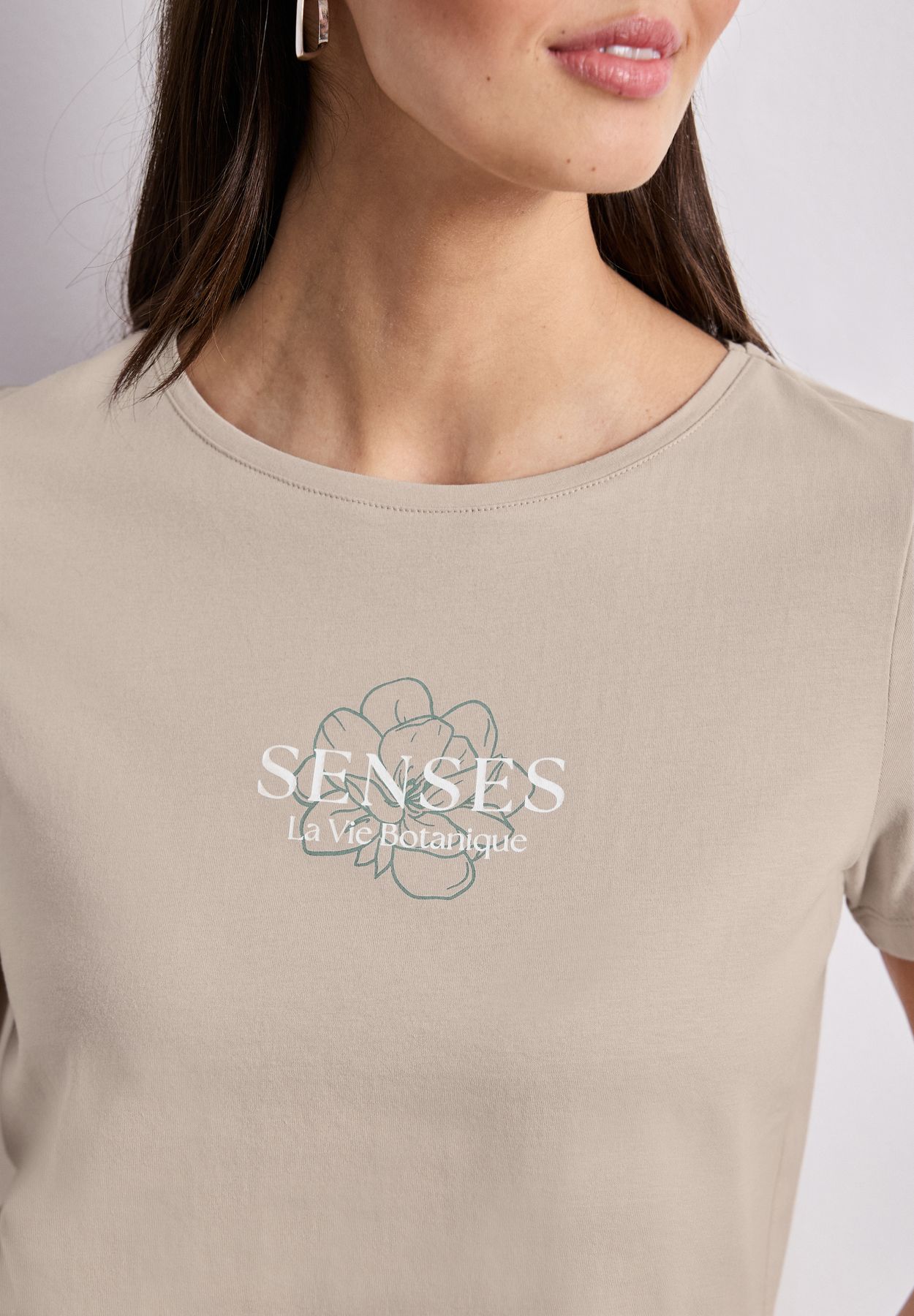 T-Shirt mit Rundhals und Wording Artwork