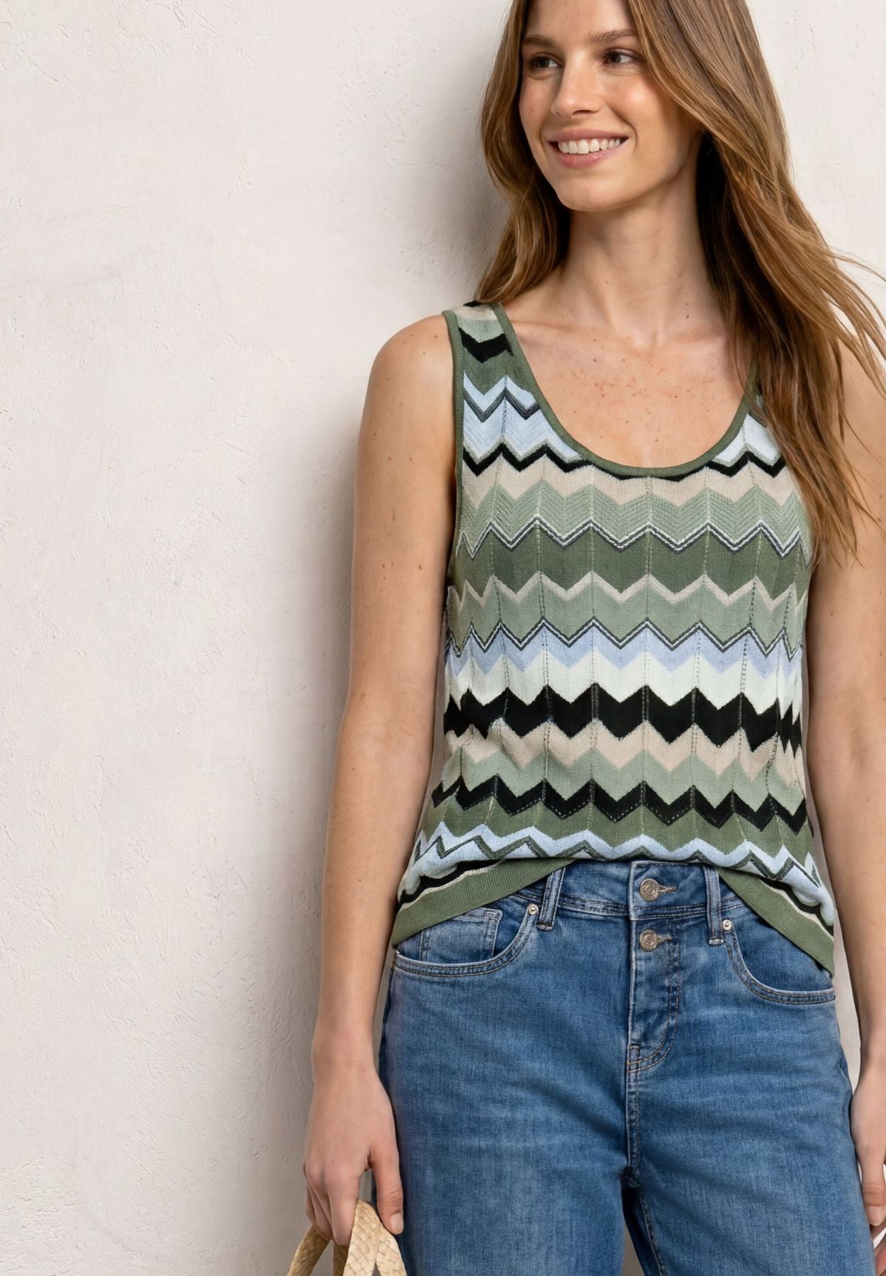 Strick-Top mit Zick-Zack-Muster