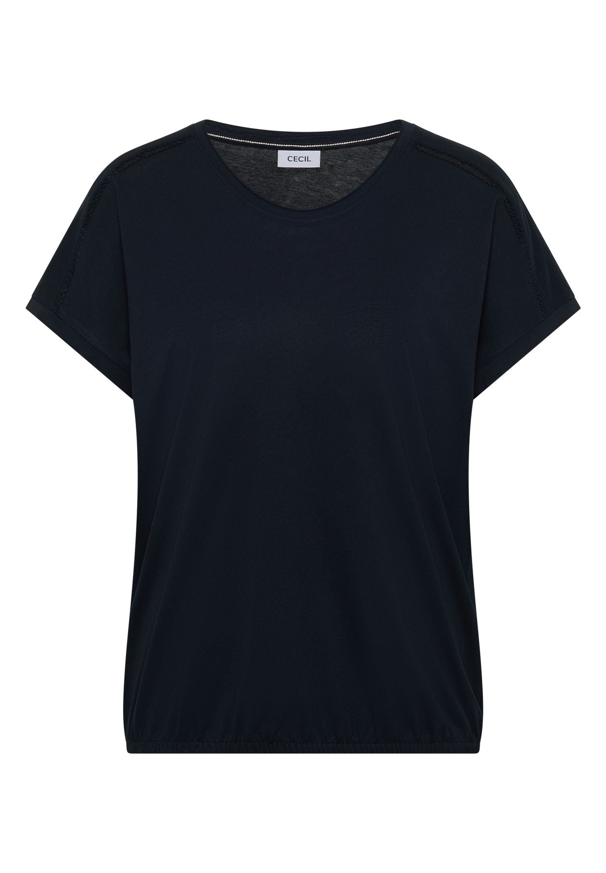T-Shirt mit V-Neck und Spitzendetail